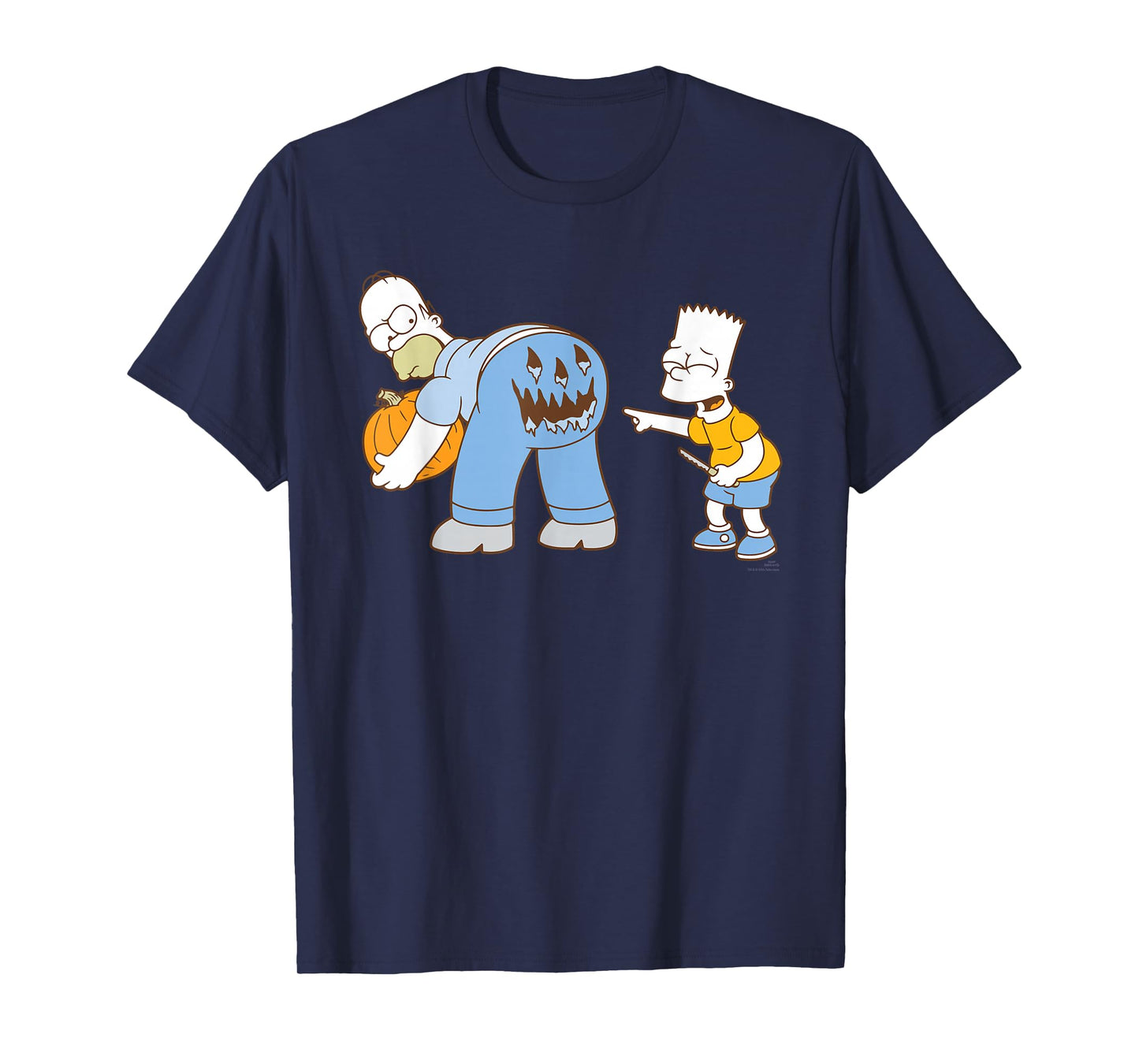 The Simpsons Halloween Bart and Homer Jack-O’-Lantern Butt T-Shirt