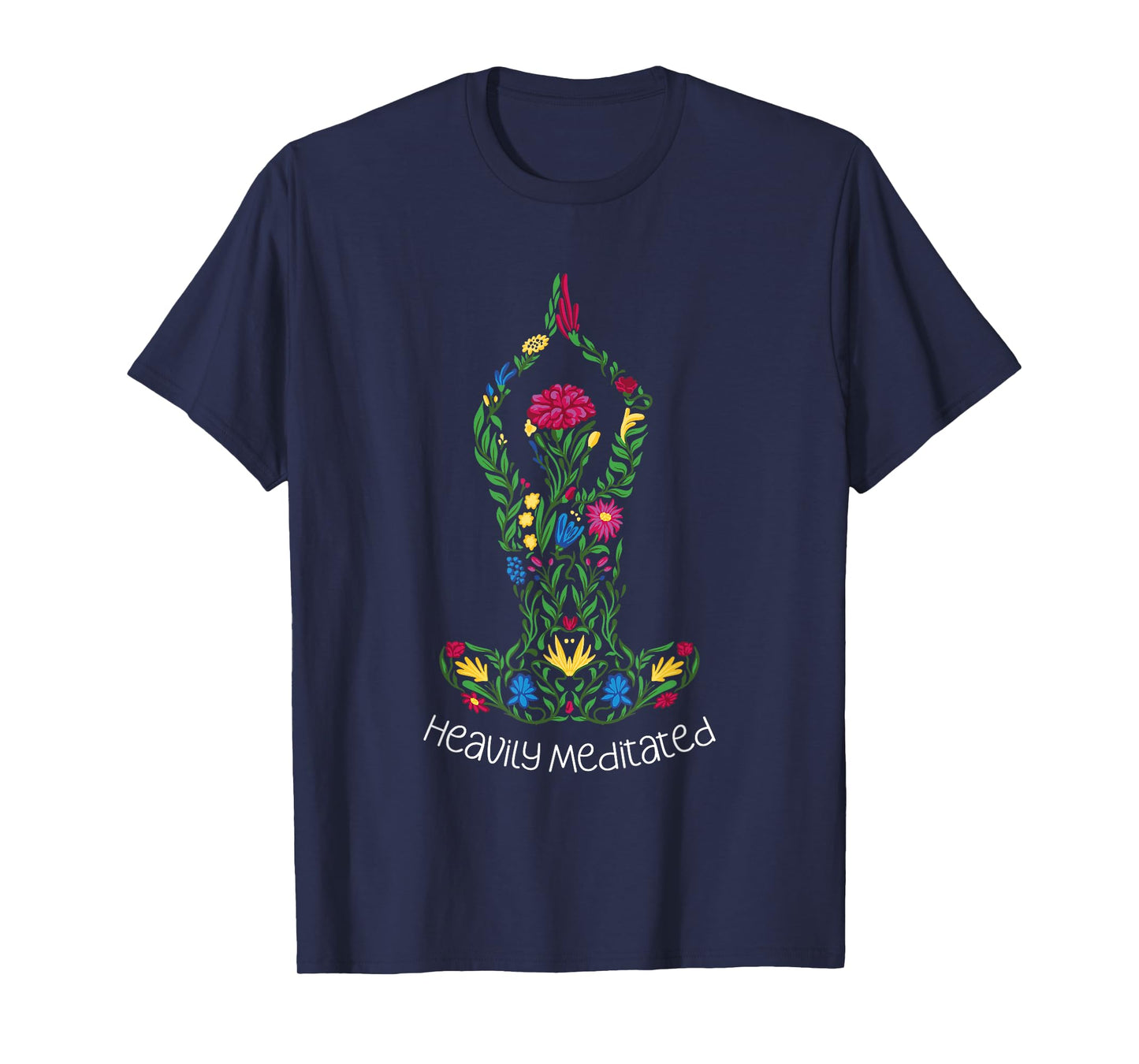 Heavily Meditated Floral Yoga Meditation Art T-Shirt