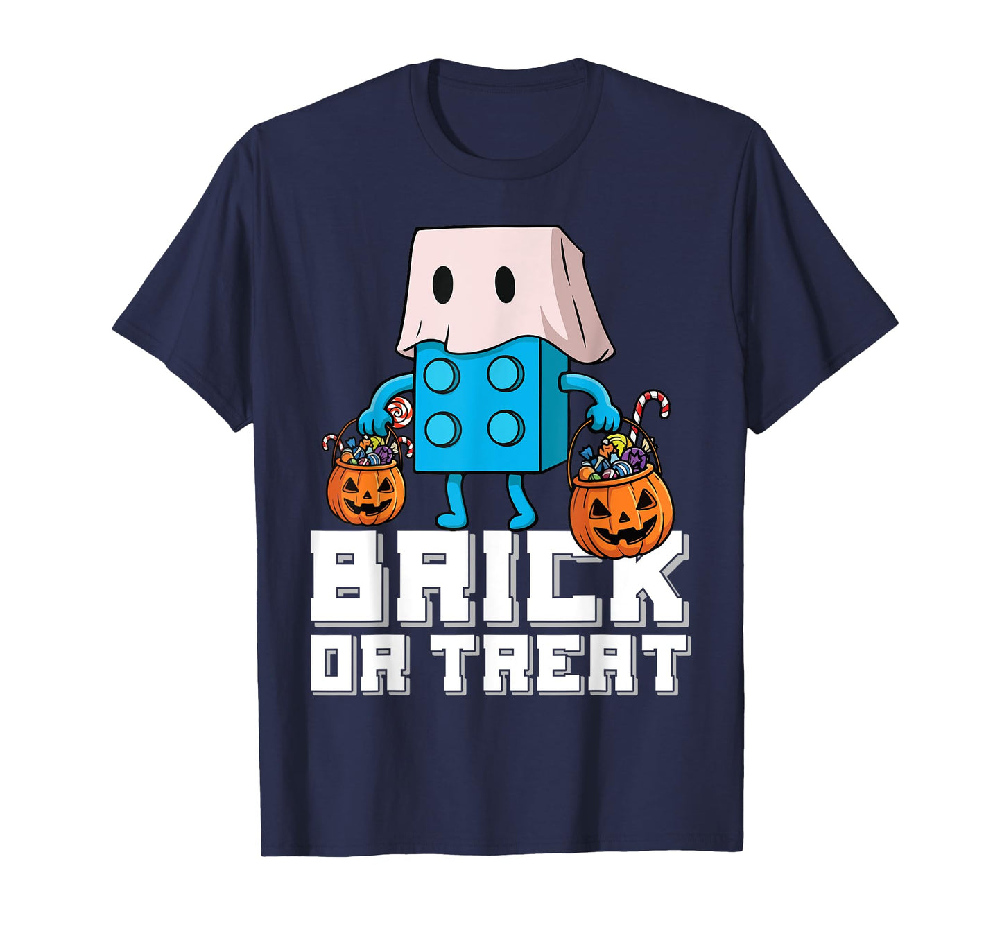 Brick Or Treat Brick Master Builder Halloween Block Building T-Shirt
