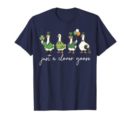 Funny Irish Saint Patricks Day Hat Leprechaun Goose Shamrock T-Shirt