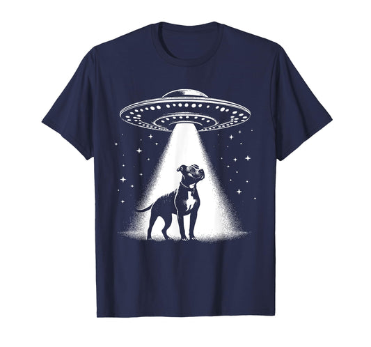 American Pit Bull Terrier Mom Dad Dog - Funny Alien UFO T-Shirt