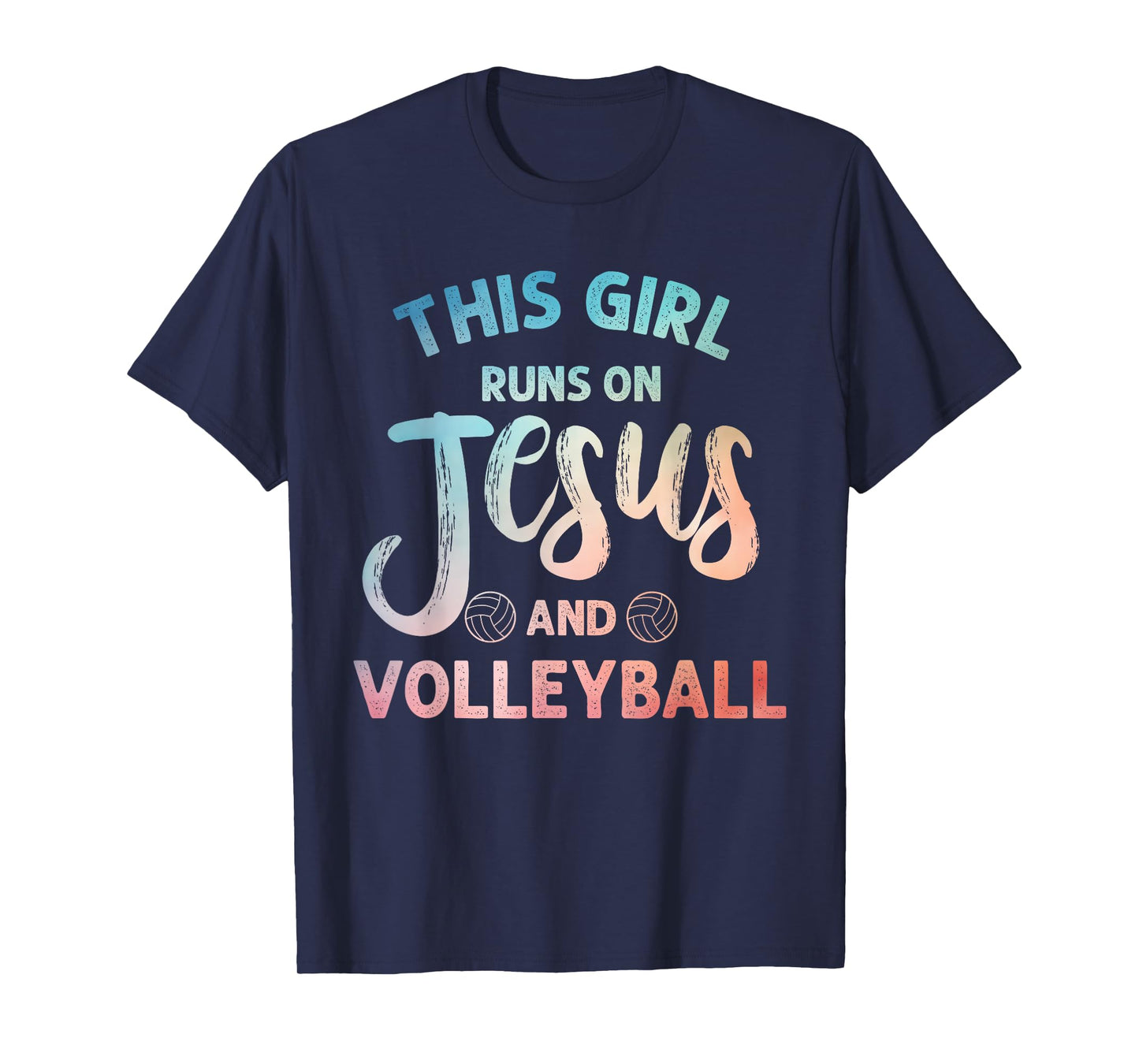 Christian Volleyball Art For Girls Women Volleyball Player T-Shirt