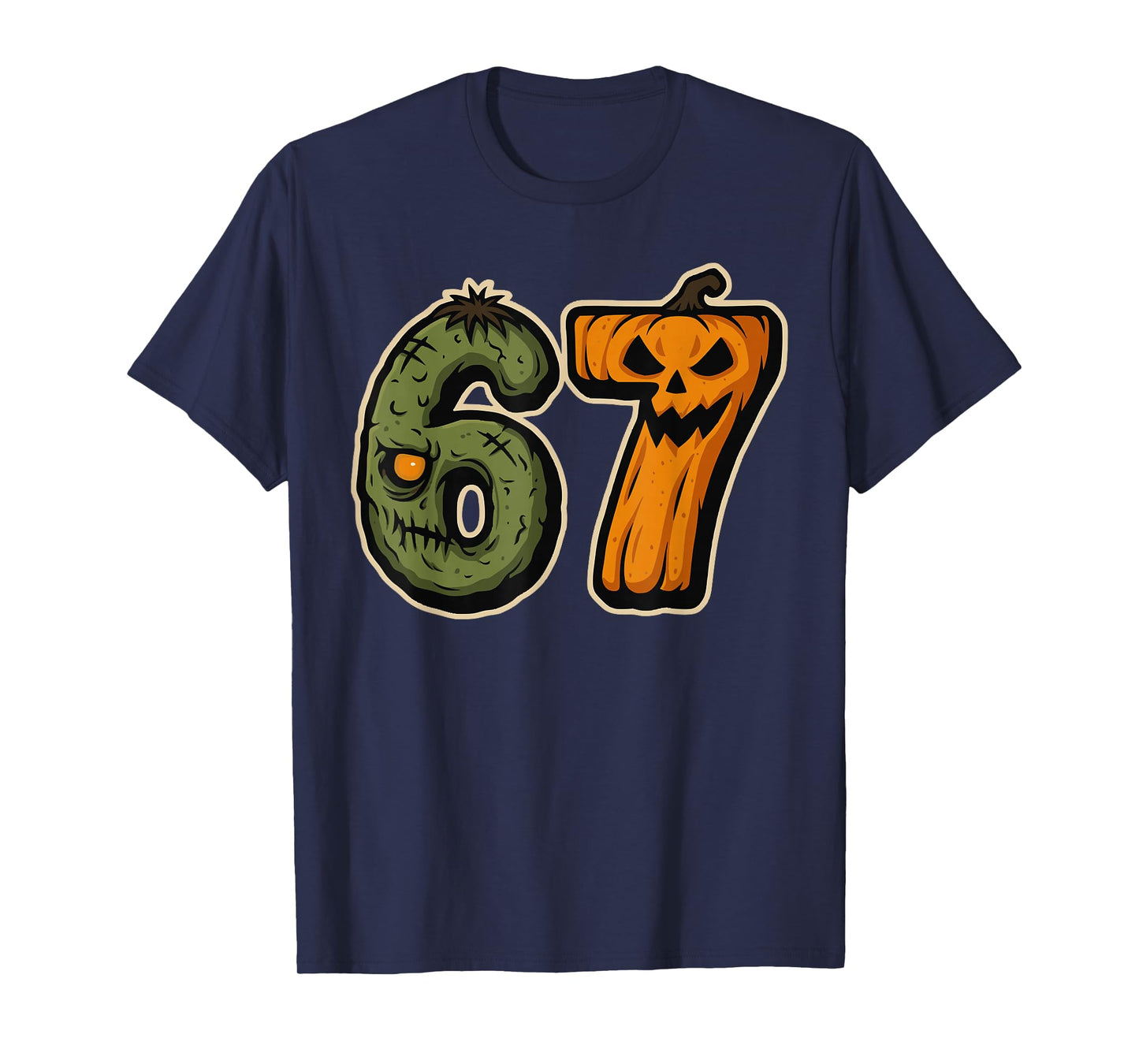 67 Zombie Pumpkin Six Seven Halloween Meme T-Shirt