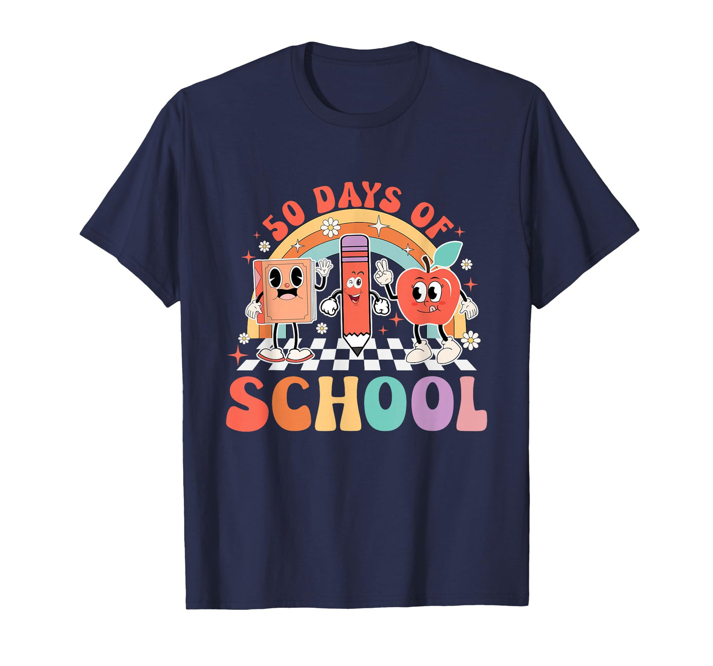 Retro 50 Days Of School Happy 50th Day Of School T-Shirt