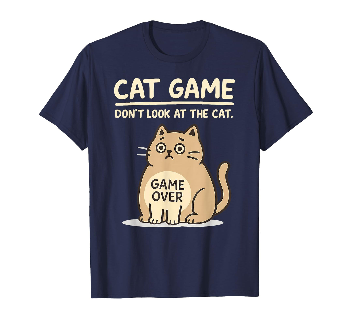 Cat Game Over Funny Cat Owner Hilarious Fat Retro Cat Meme T-Shirt