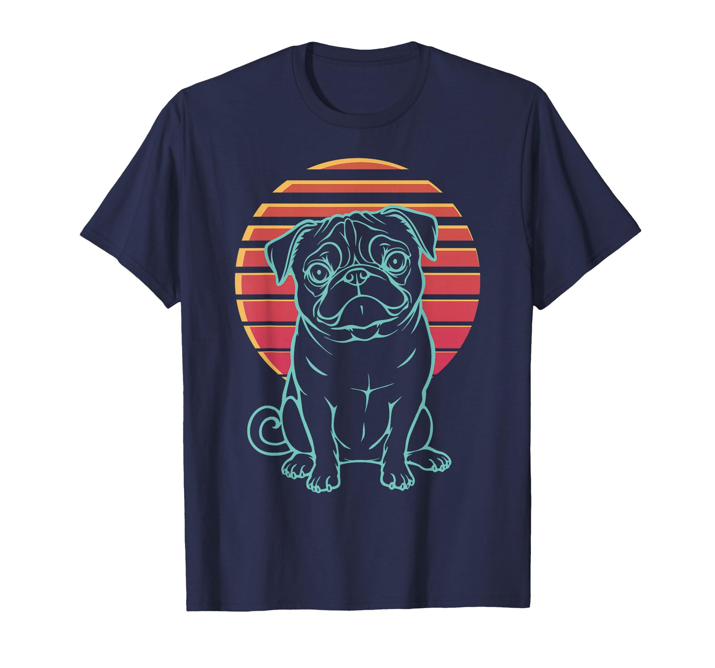 Pug Lover Dog Owner Retro Synthwave 80s T-Shirt