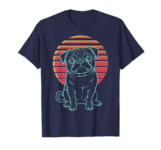 Pug Lover Dog Owner Retro Synthwave 80s T-Shirt