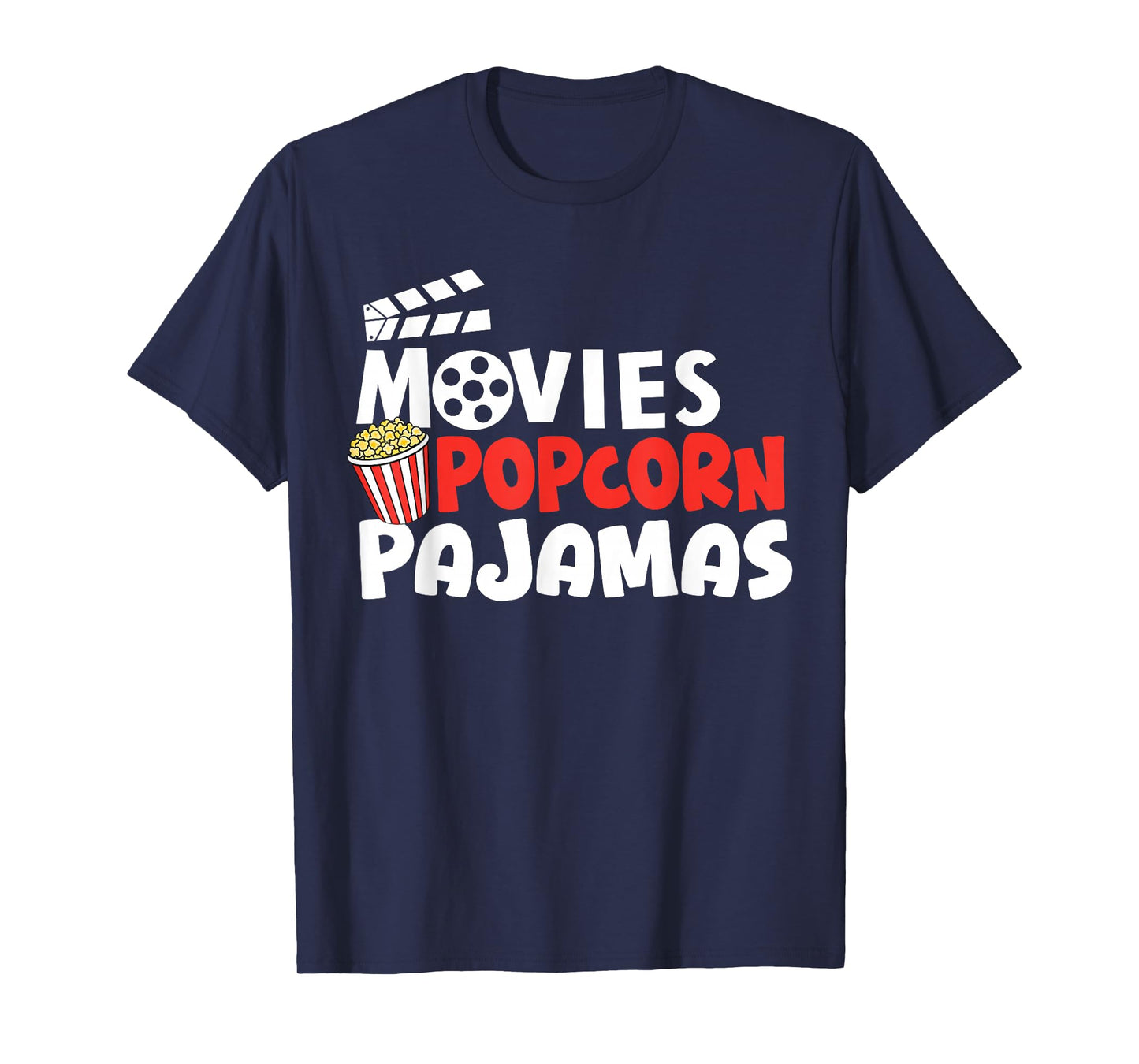 Movies Popcorn And Pajamas Popcorn Movie Night T-Shirt