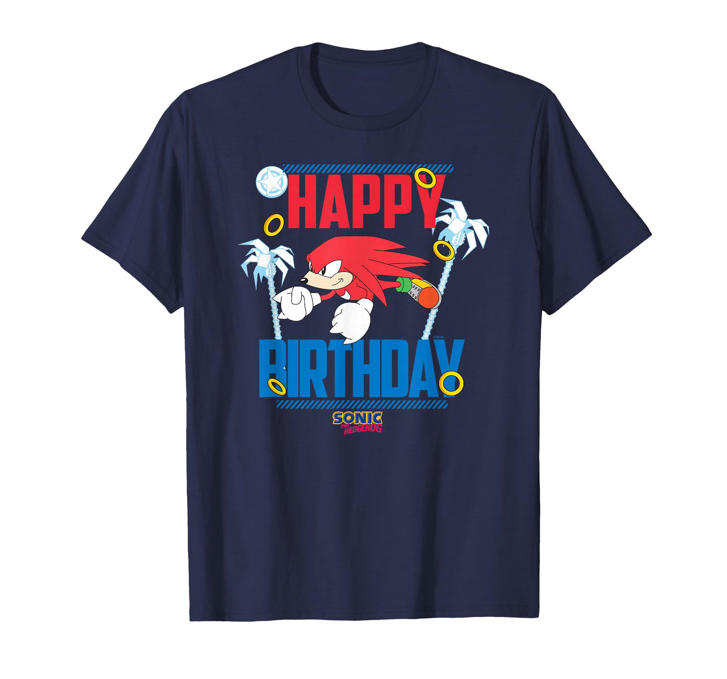 Sonic The Hedgehog Happy Birthday Knuckles Big Chest Poster T-Shirt