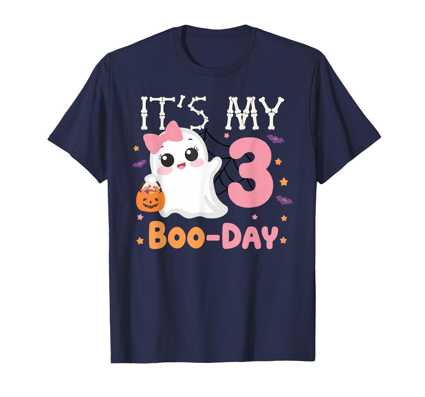 It's My 3rd Boo-Day Halloween 3 Year Old Ghost Birthday Girl T-Shirt