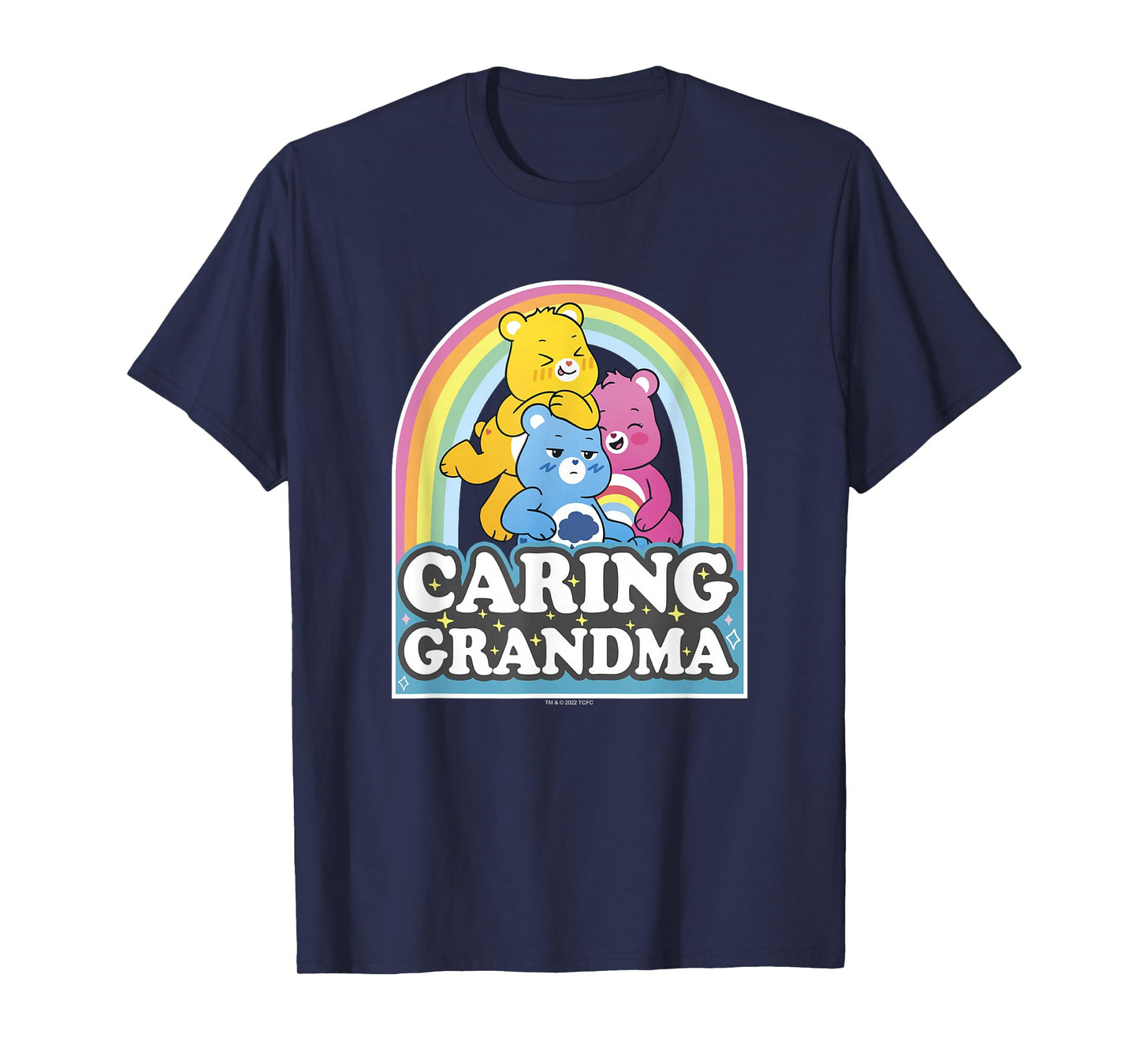 Care Bears Caring Grandma Retro Rainbow Grumpy Group Shot T-Shirt