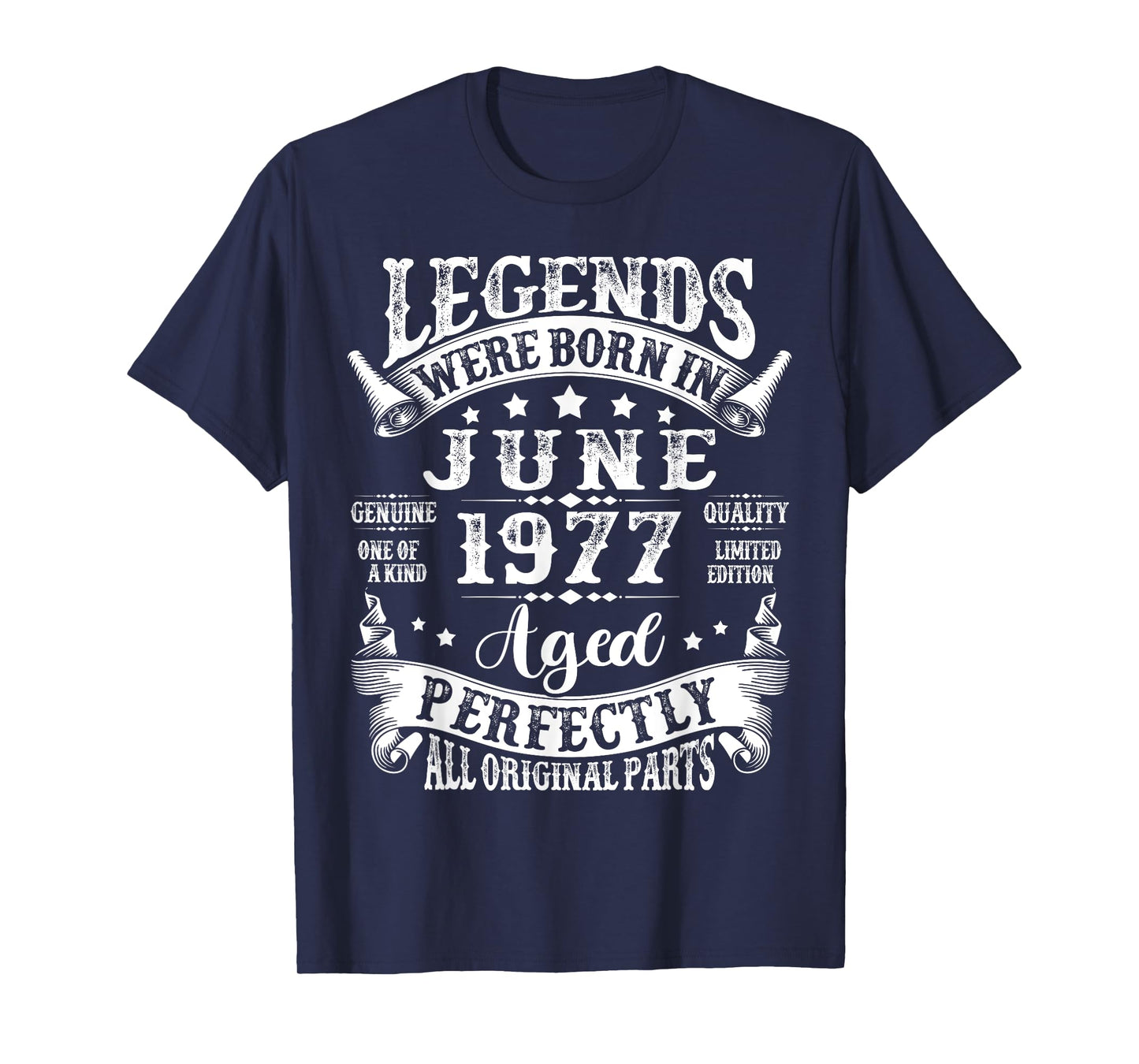 Legends Were Born in June 1977 Vintage 48th Birthday Men Dad T-Shirt