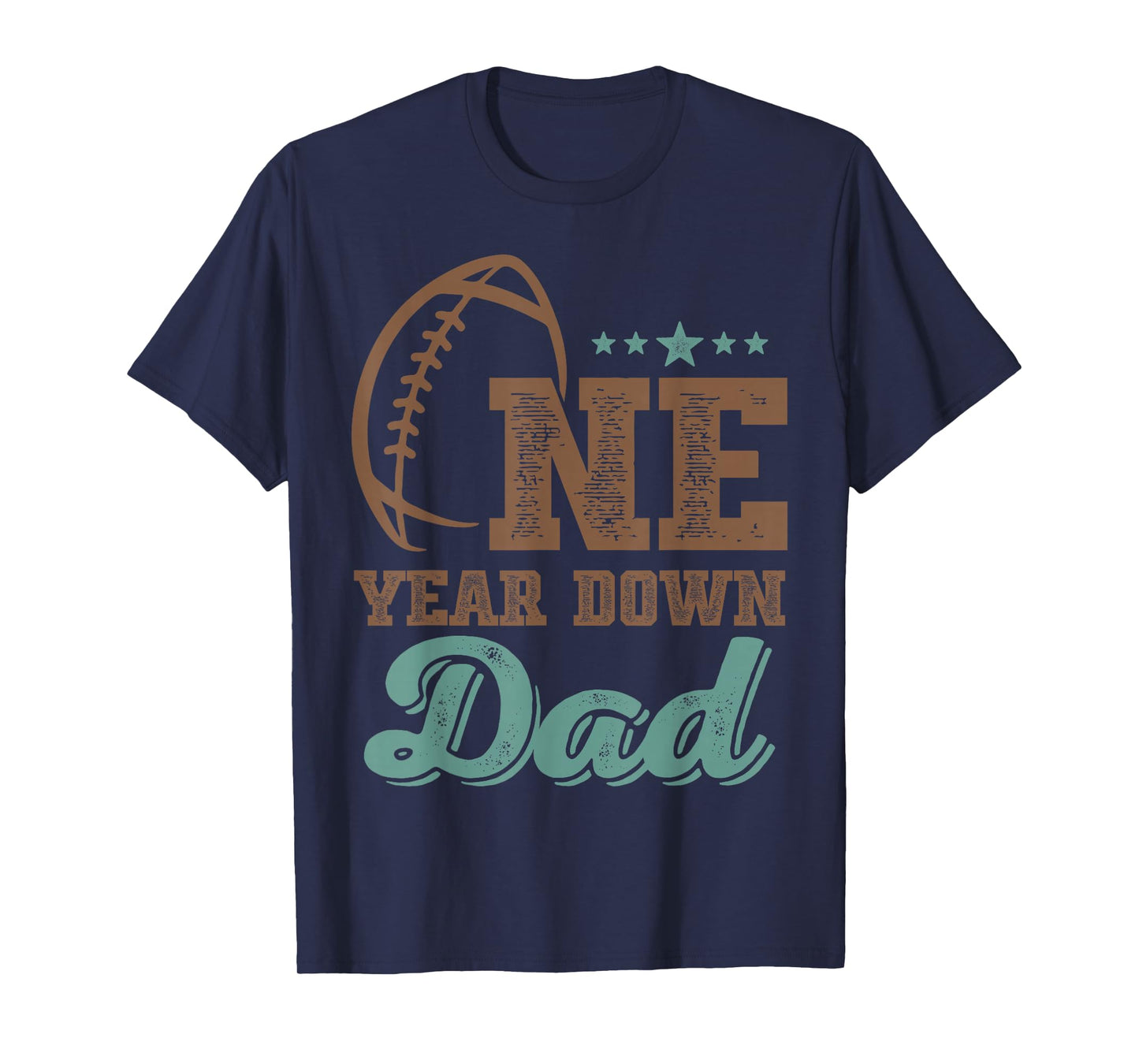 Dad Of The Birthday Boy 1st Year Down Birthday Football T-Shirt