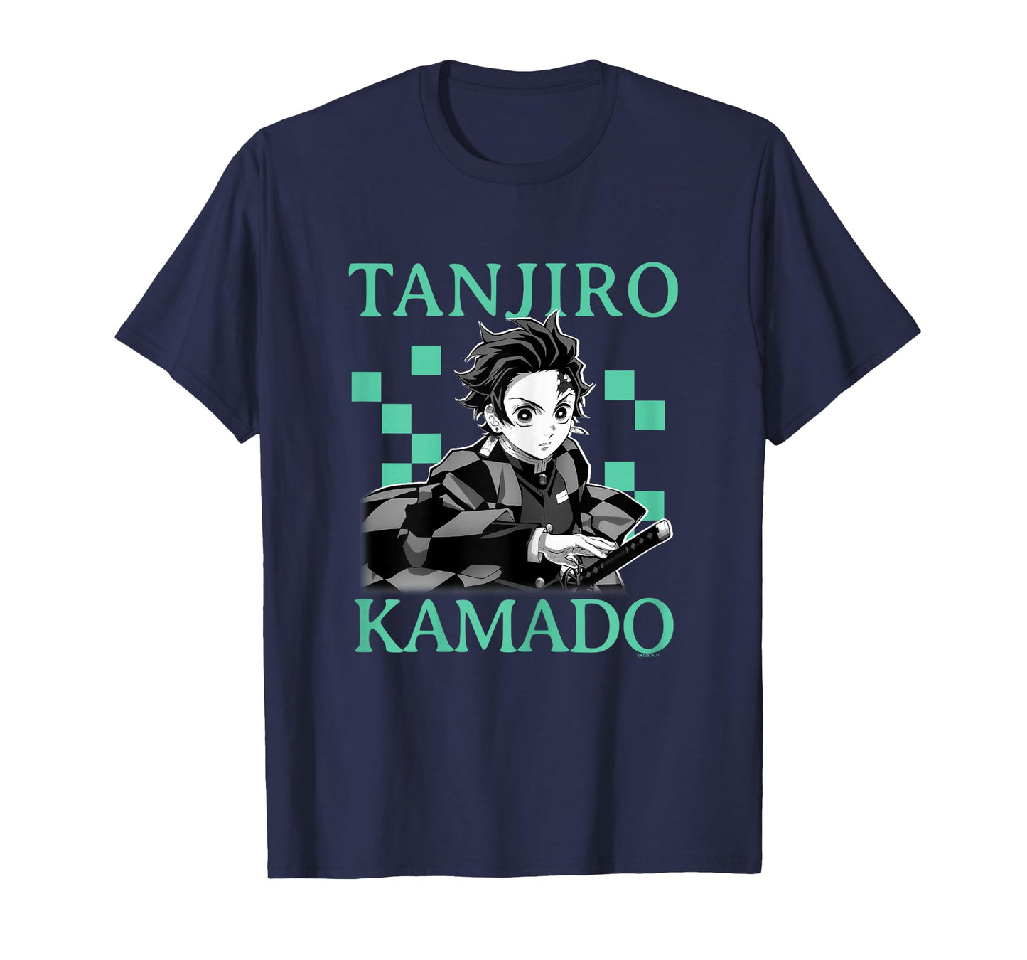 Demon Slayer: Kimetsu no Yaiba Tanjiro Green Checkered T-Shirt