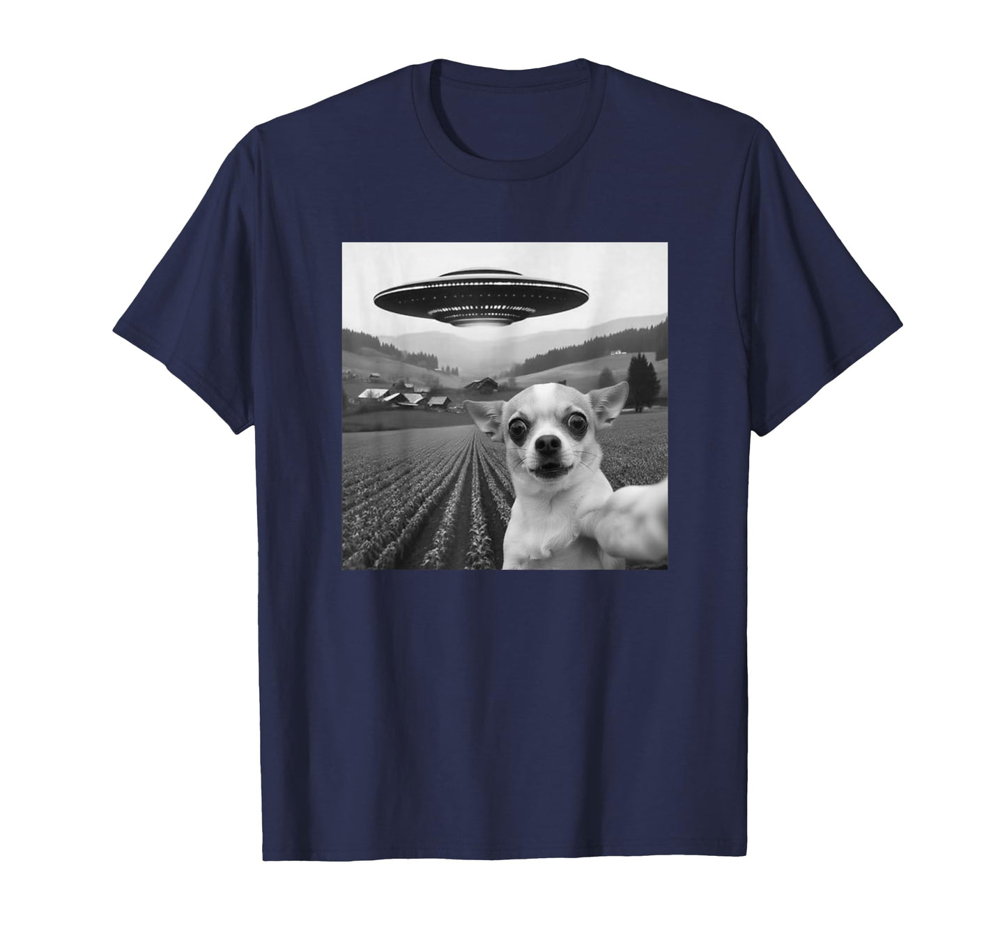 Funny Chihuahua UFO Selfie Stick T-Shirt