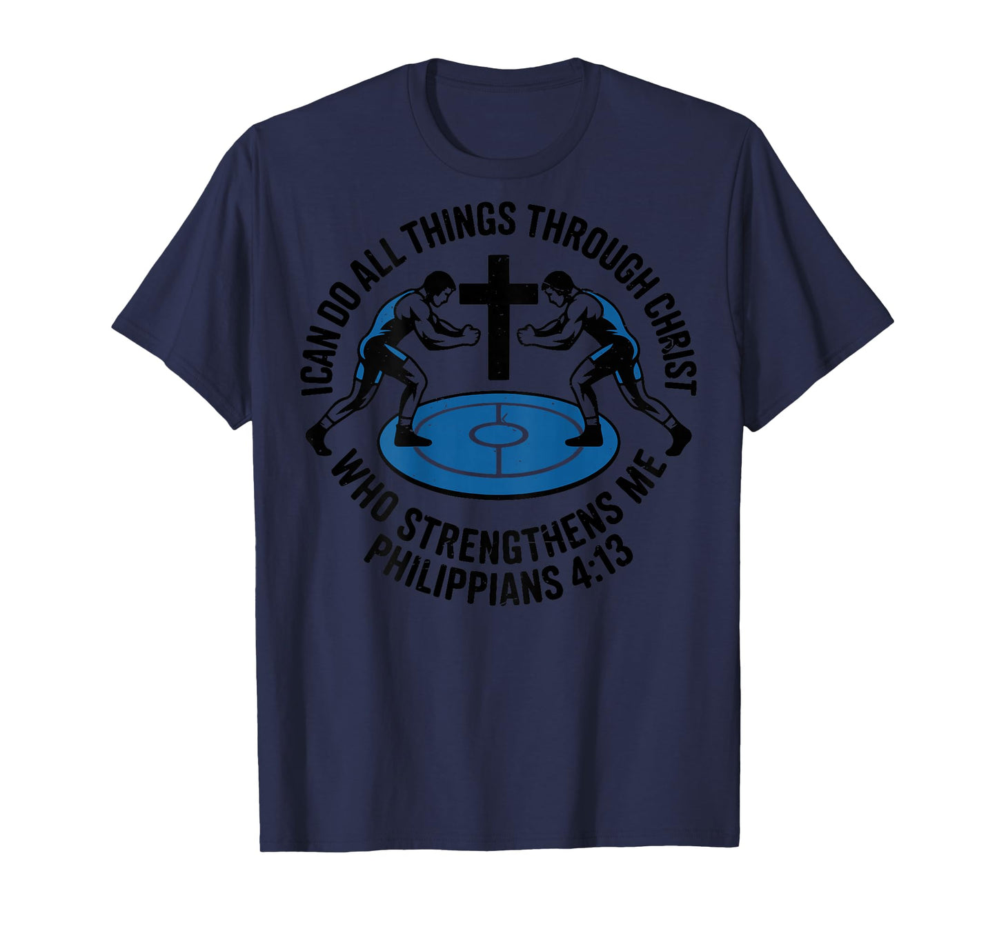 Youth Wrestling Christian Jesus I Can Do All Things Wrestler T-Shirt