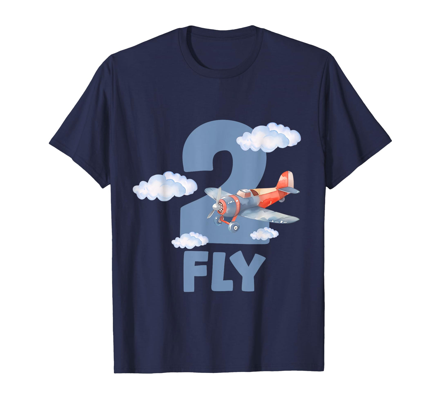 Birthday 2nd Birthday Boy Airplane Two Fly 2 Years Old Kids T-Shirt