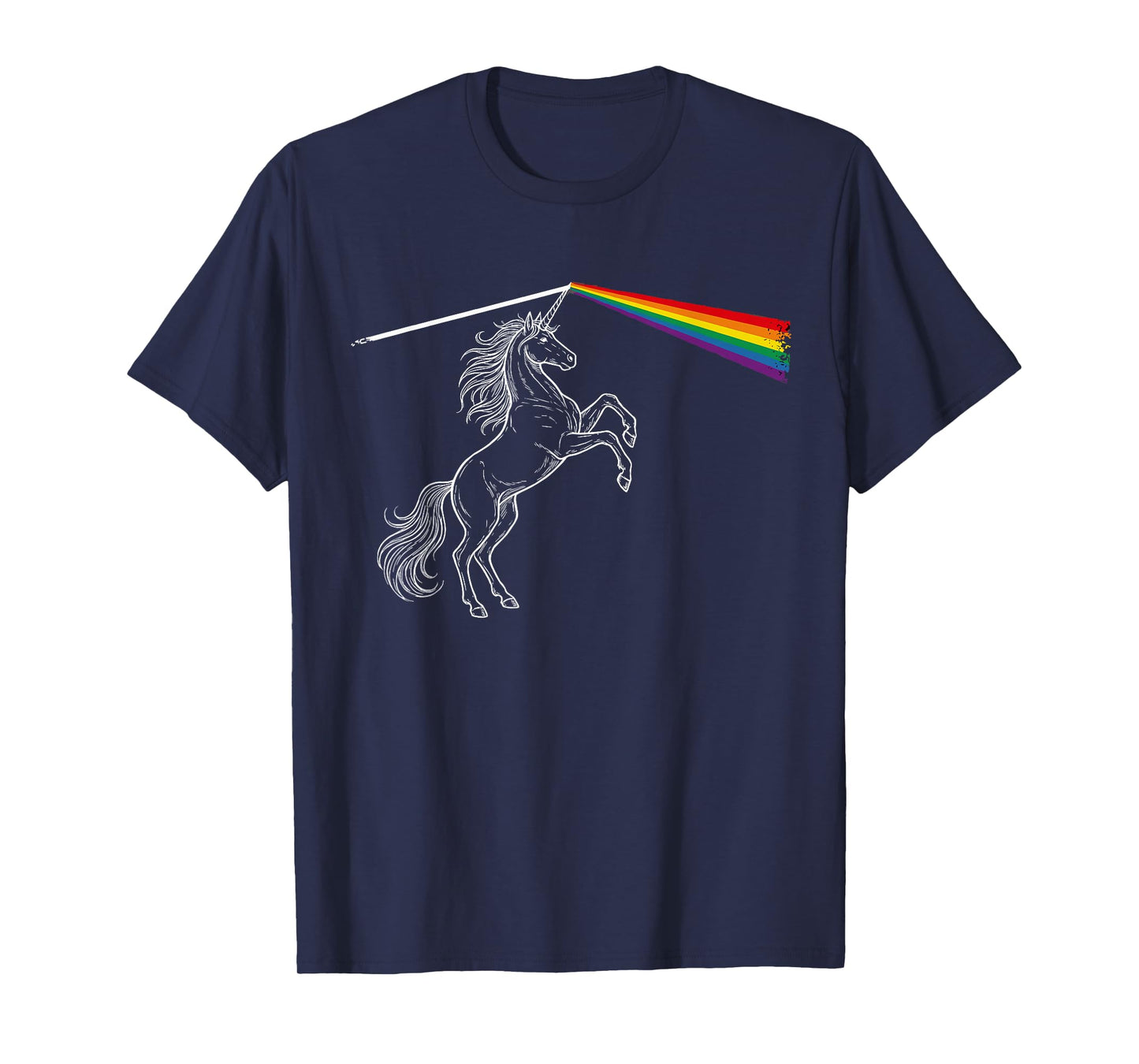 Playing with Light Unicorn Rainbow Men Kids Women T-Shirt