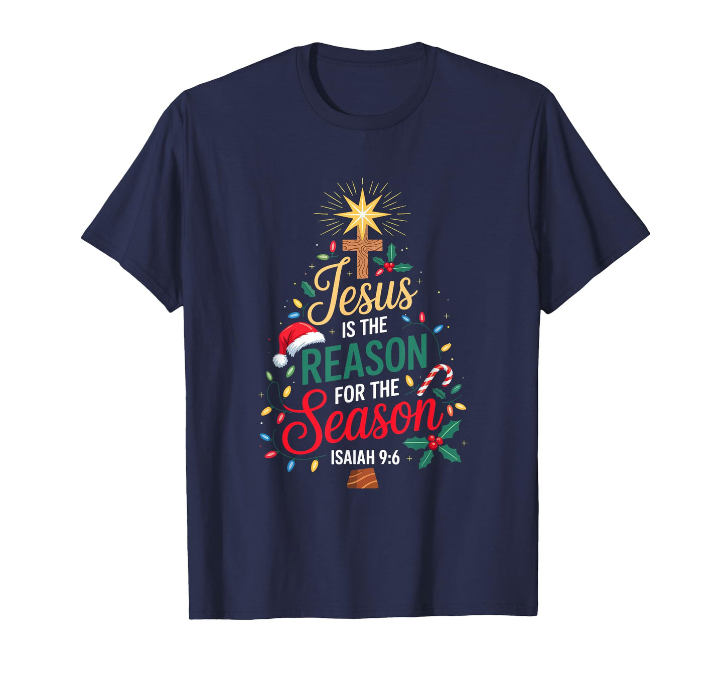 Jesus The Reason for The Season Funny Faith Christmas Tree T-Shirt
