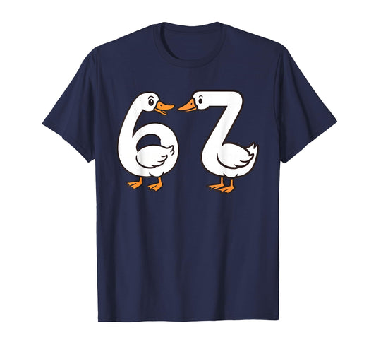 Funny 67 Goose Silly Brain Rot Teacher Gen Alpha Six Seven T-Shirt