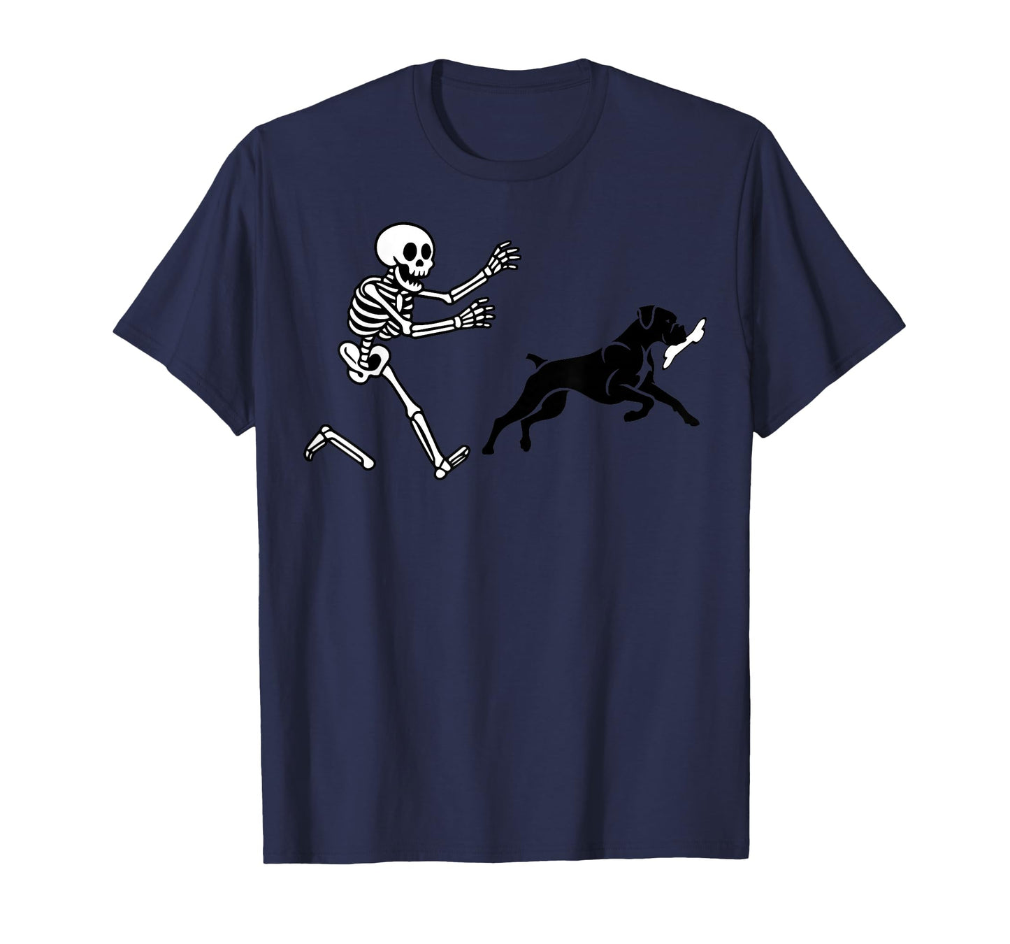 Funny Boxer Running Skeleton Halloween T-Shirt