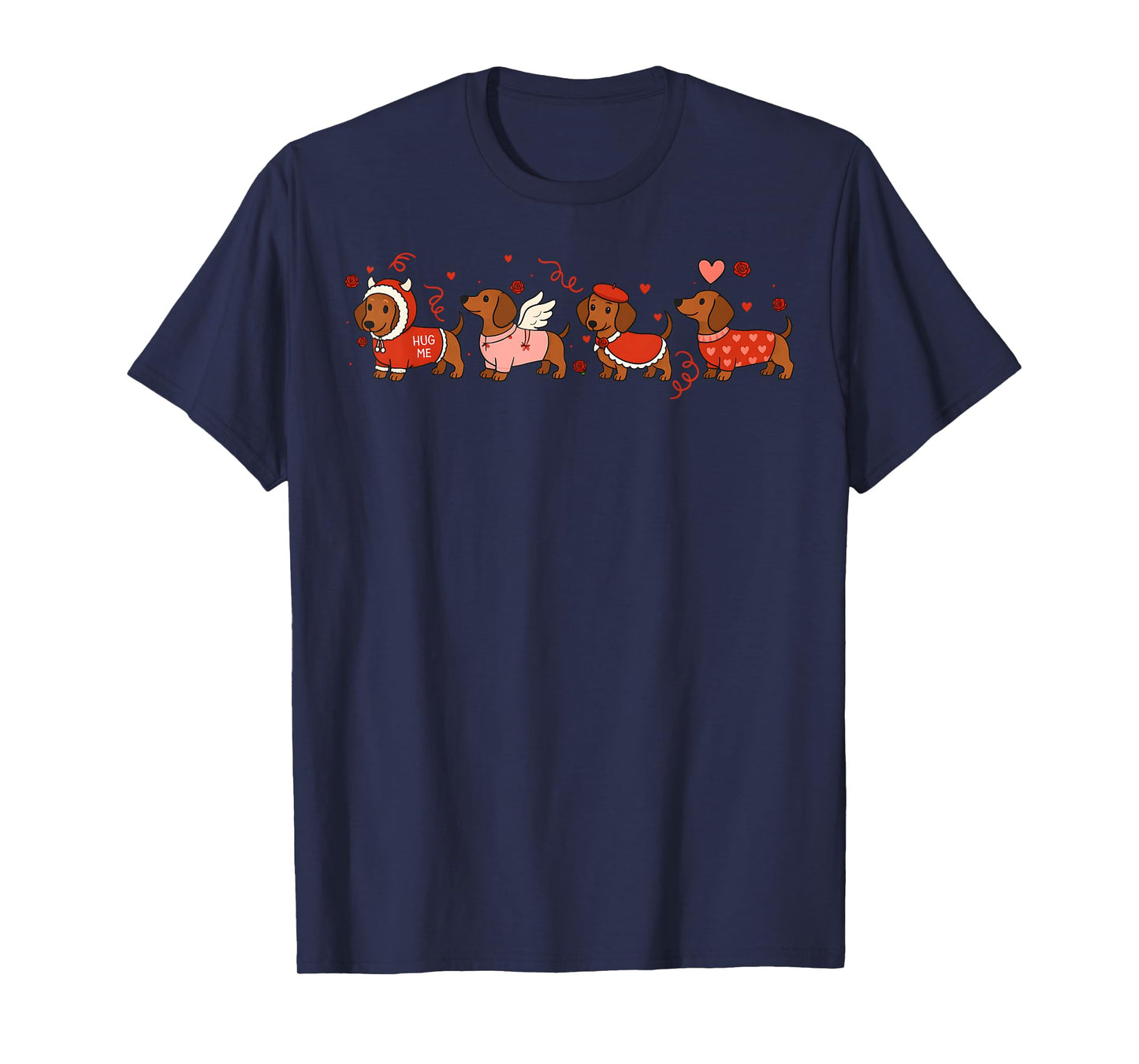 Valentine Dachshund Angels Love Dogs Mom Girl Women T-Shirt