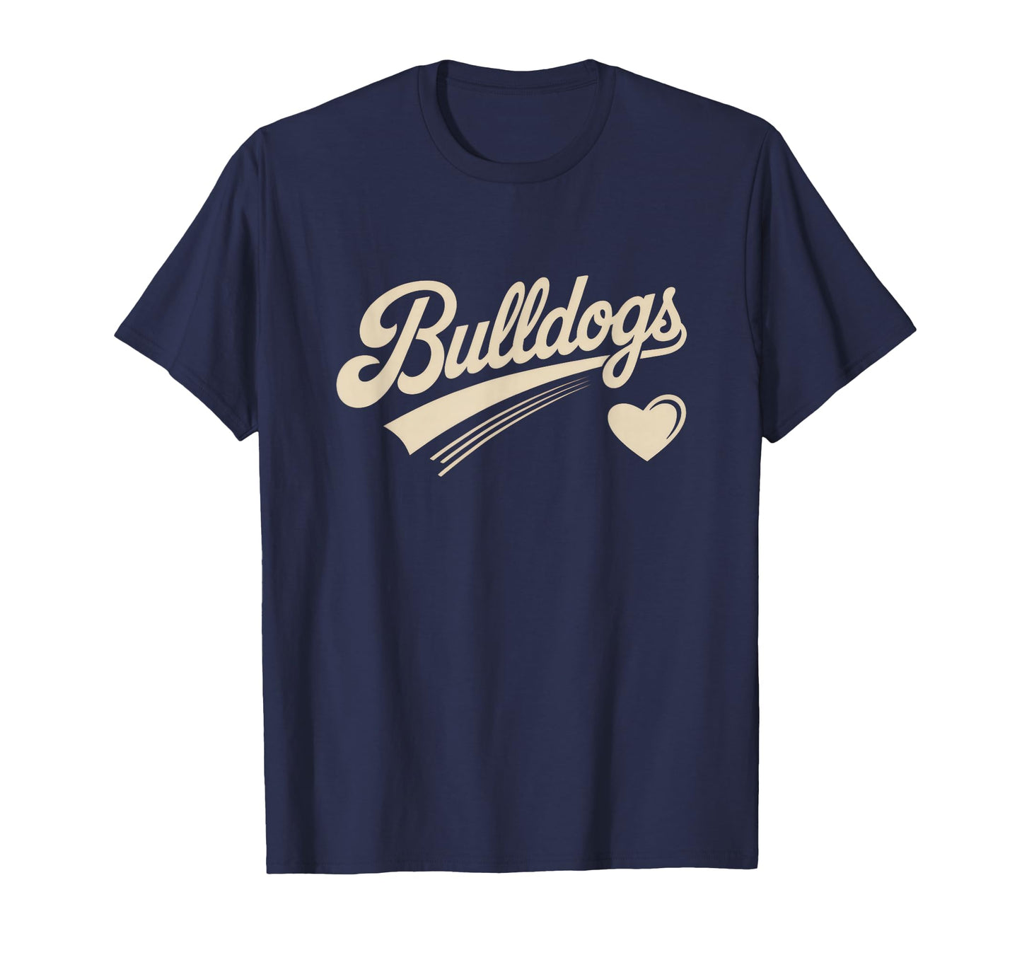 Retro Bulldogs Vintage Heart for Men Women Kids T-Shirt