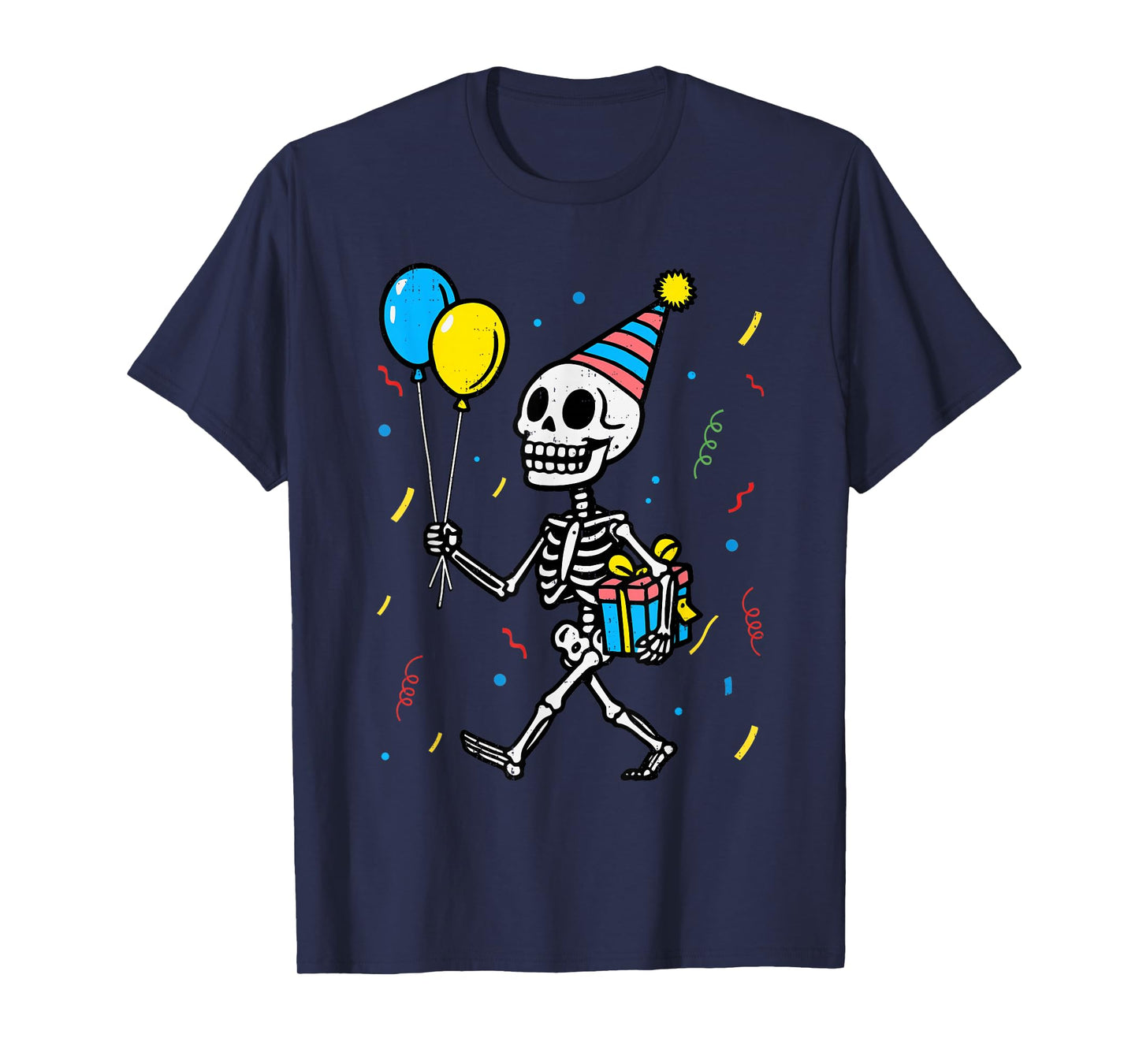 Skeleton Birthday Halloween Costume Boys Teens Girls Kids T-Shirt
