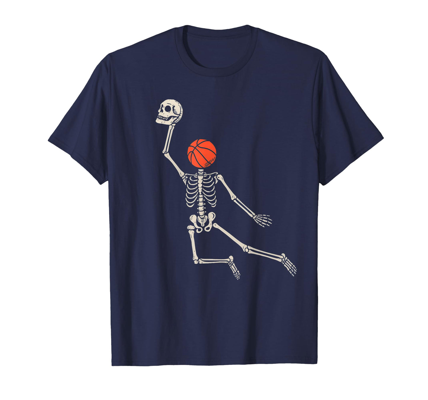 Basketball Halloween Skeleton Playing Basketball Slam Dunk T-Shirt