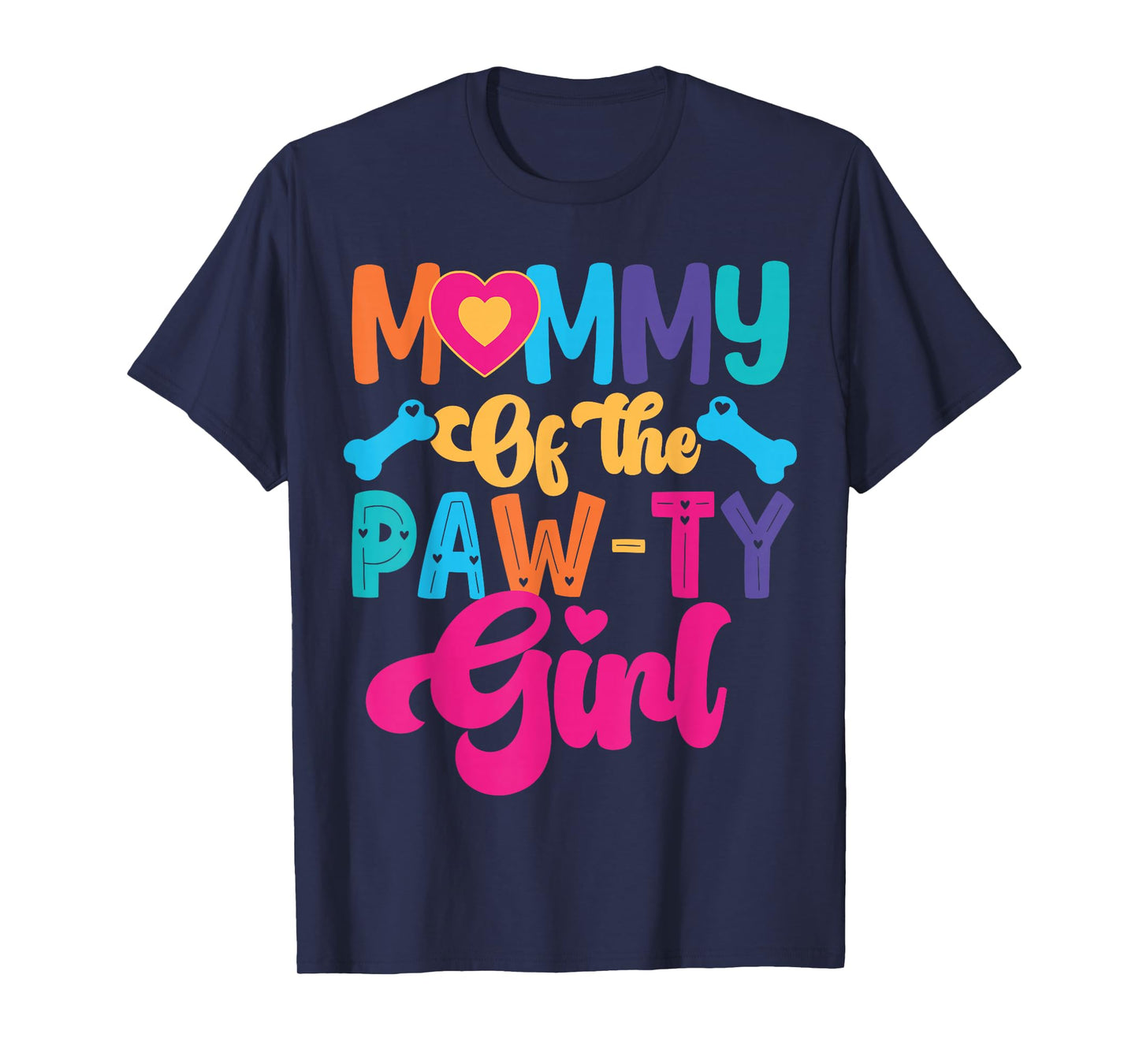 Mommy Of The Birthday Girl Dog Paw Family Matching Party T-Shirt