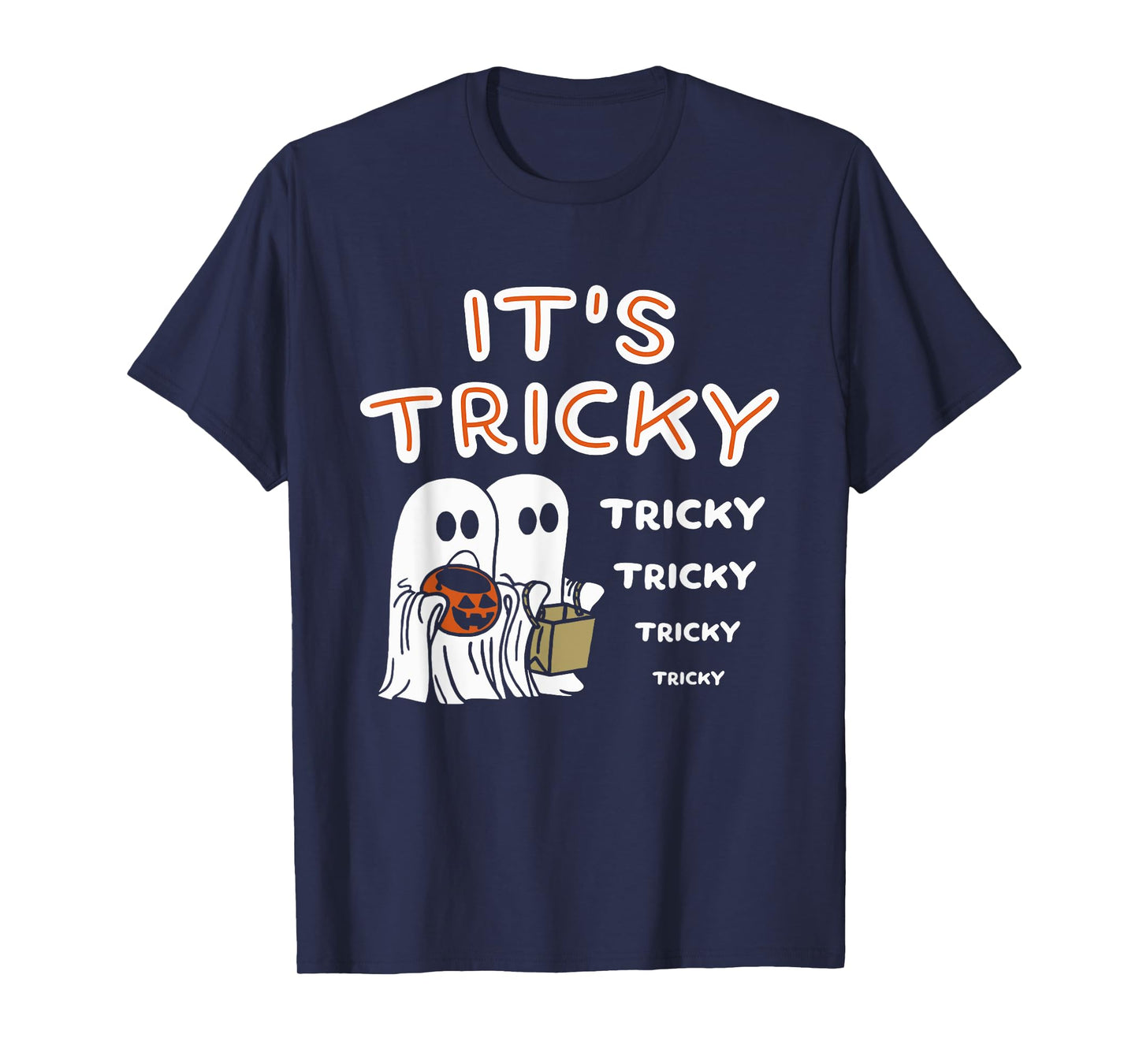 Funny Retro Ghosts Its Tricky Tricky Tricky Spooky Halloween T-Shirt