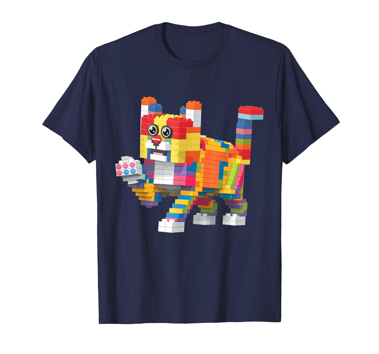 Cat Brick Master Builder Block Building Brick Builder T-Shirt for Men Women Kids