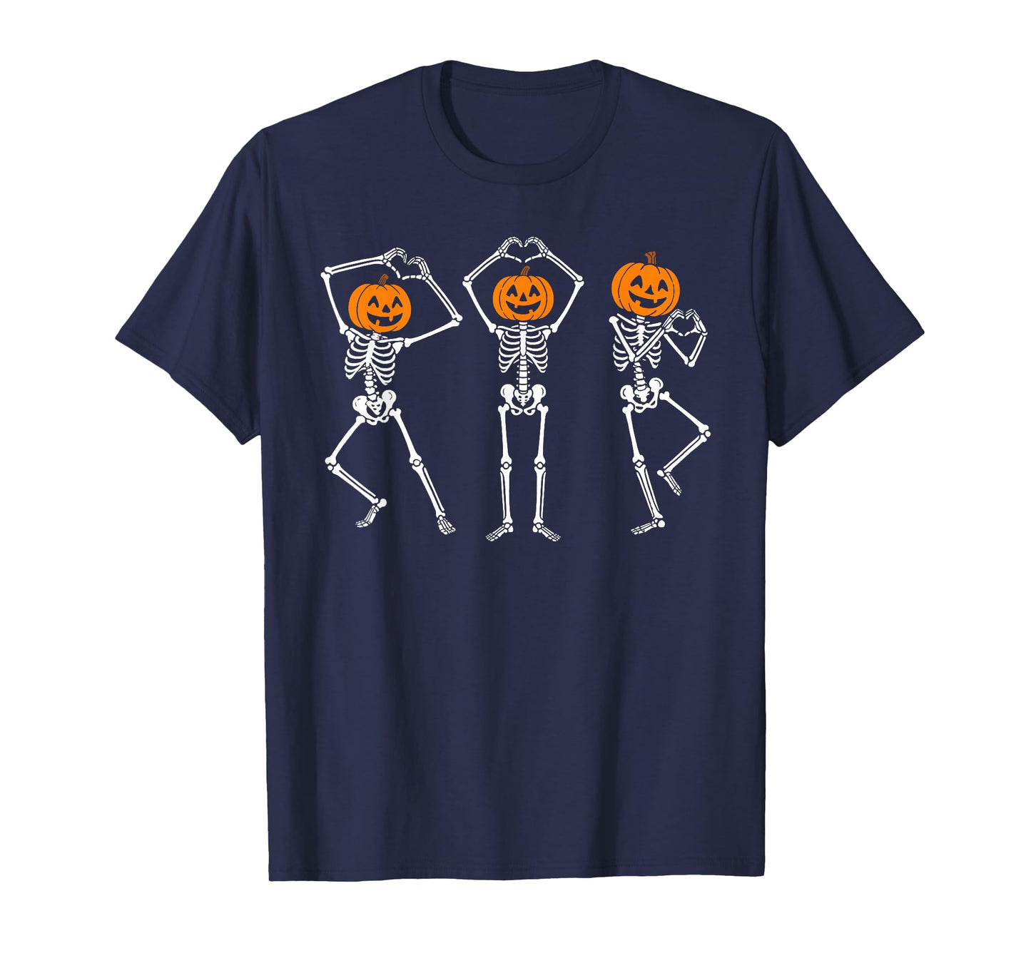Skeleton Carved Pumpkin Men Women Kids Funny Halloween T-Shirt