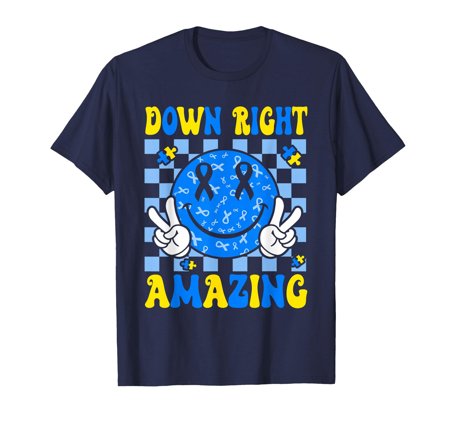 Down Right Amazing Smile Face Down Syndrome Awareness Kids T-Shirt