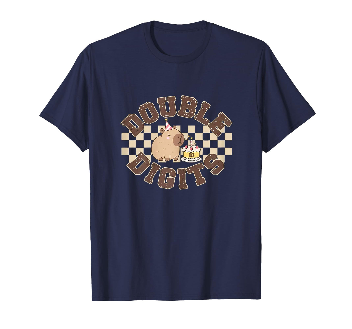 Double Digits 10th Birthday Shirt Capybara Ten Year Old T-Shirt