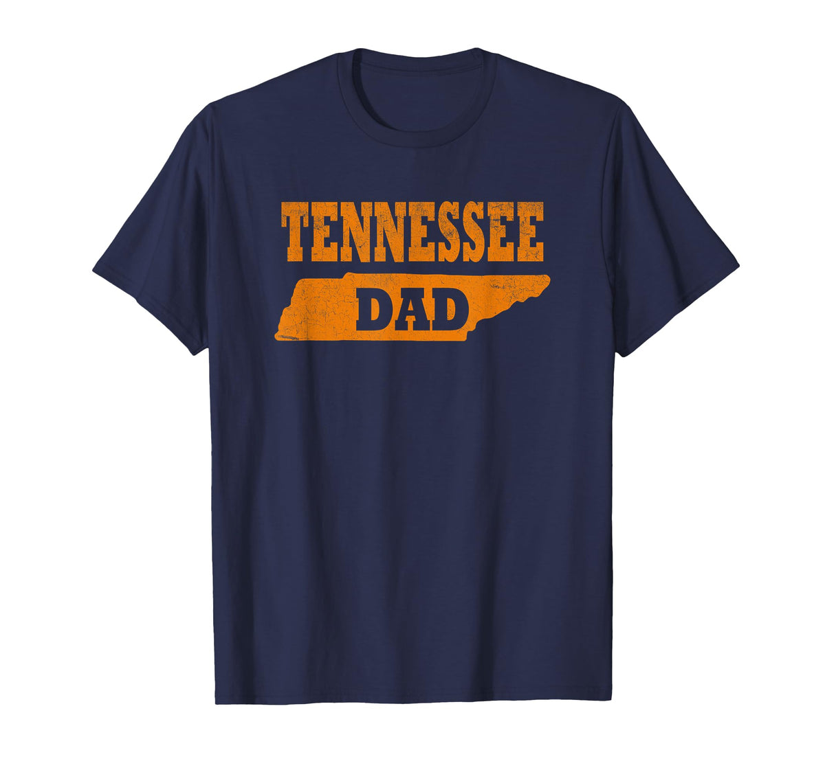 Tennessee Dad. Retro Tennessee TN Orange Vintage Design T-Shirt, Small, Black
