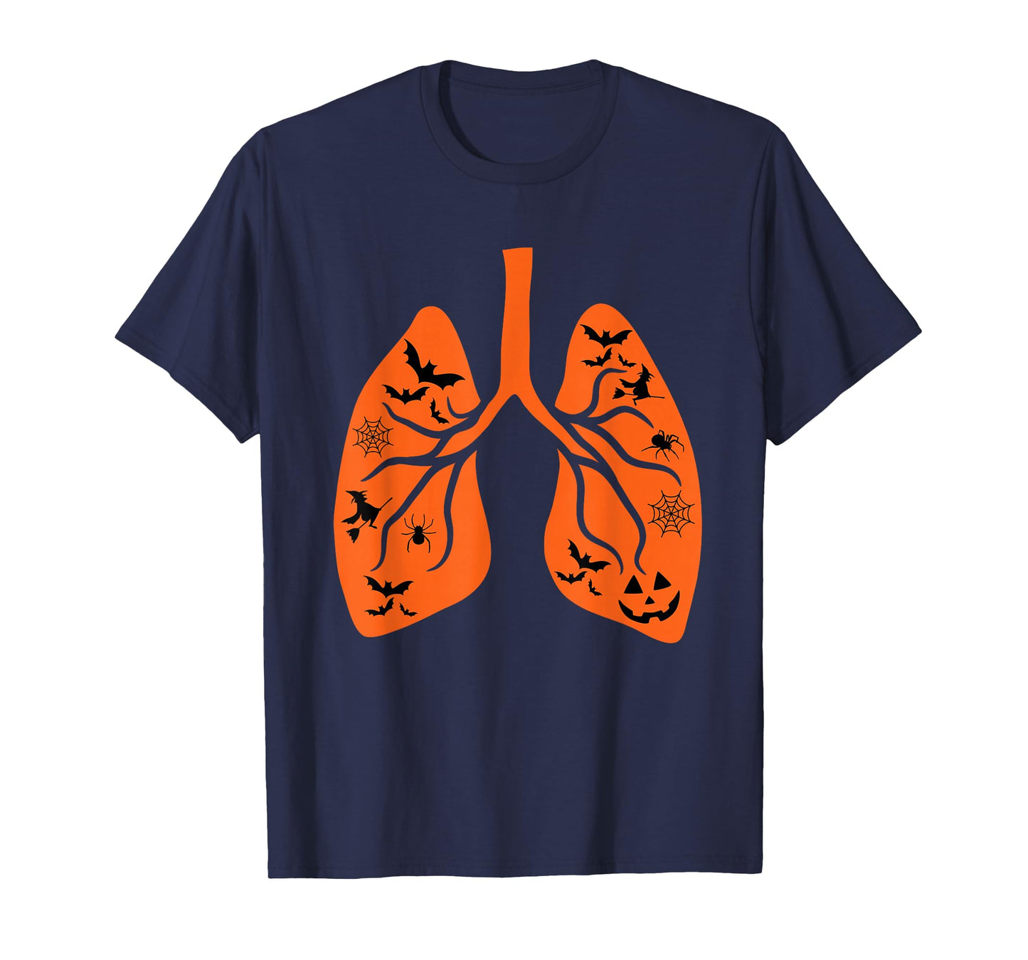 Vintage Respiratory Therapist RT Lung Pumpkin Bats Halloween T-Shirt