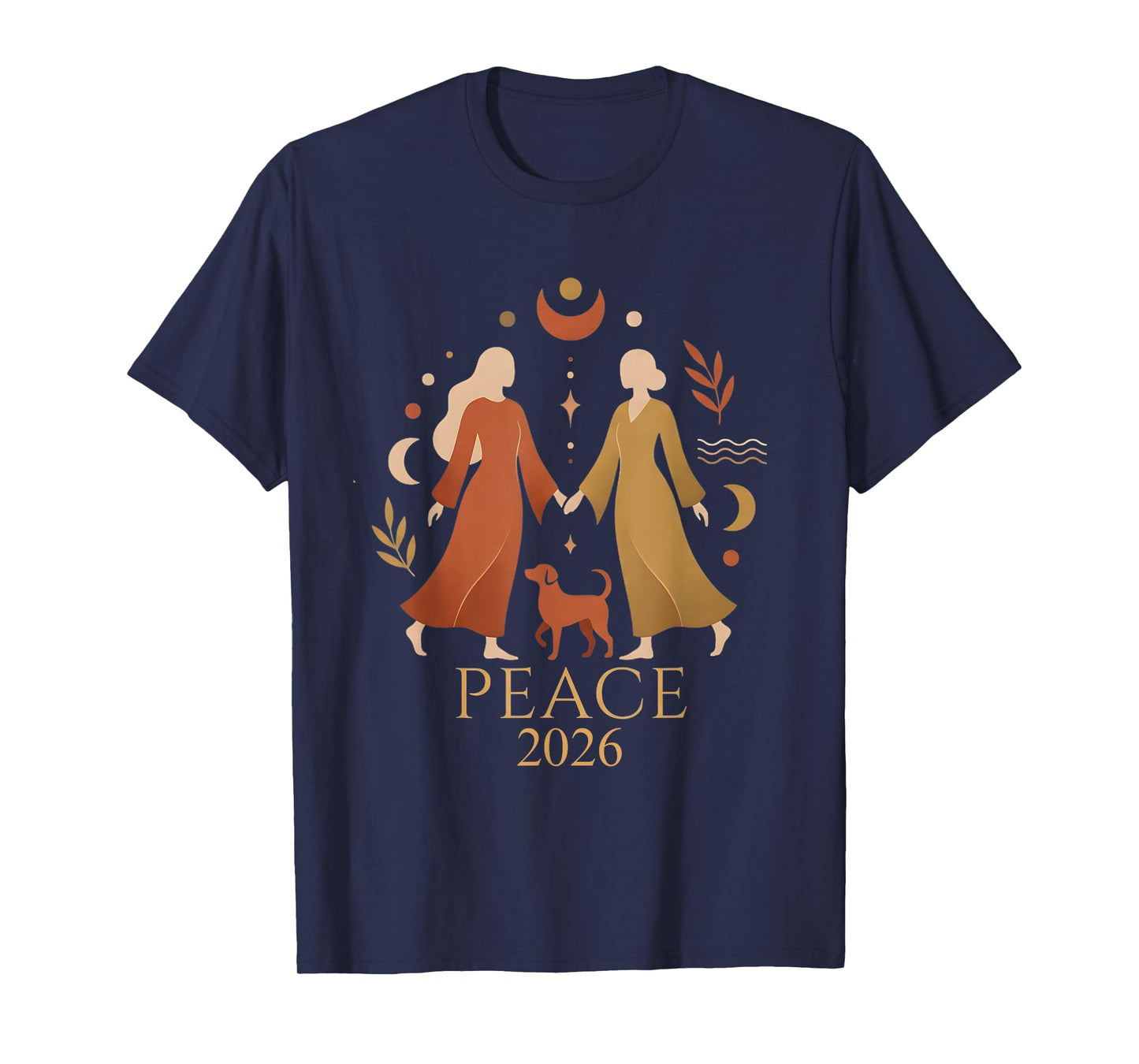 Walk Peace 2026 World Peace Women Monks Aloka Dog Spiritual T-Shirt
