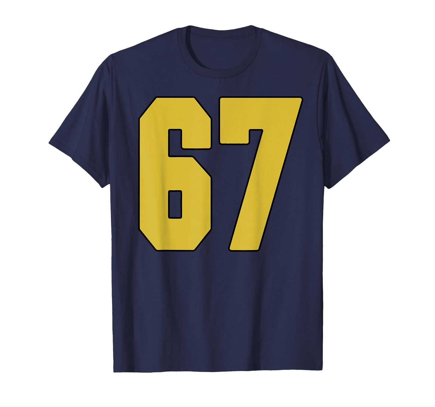 Old Gold Black Number 67 Jersey Player Uniform #67 T-Shirt