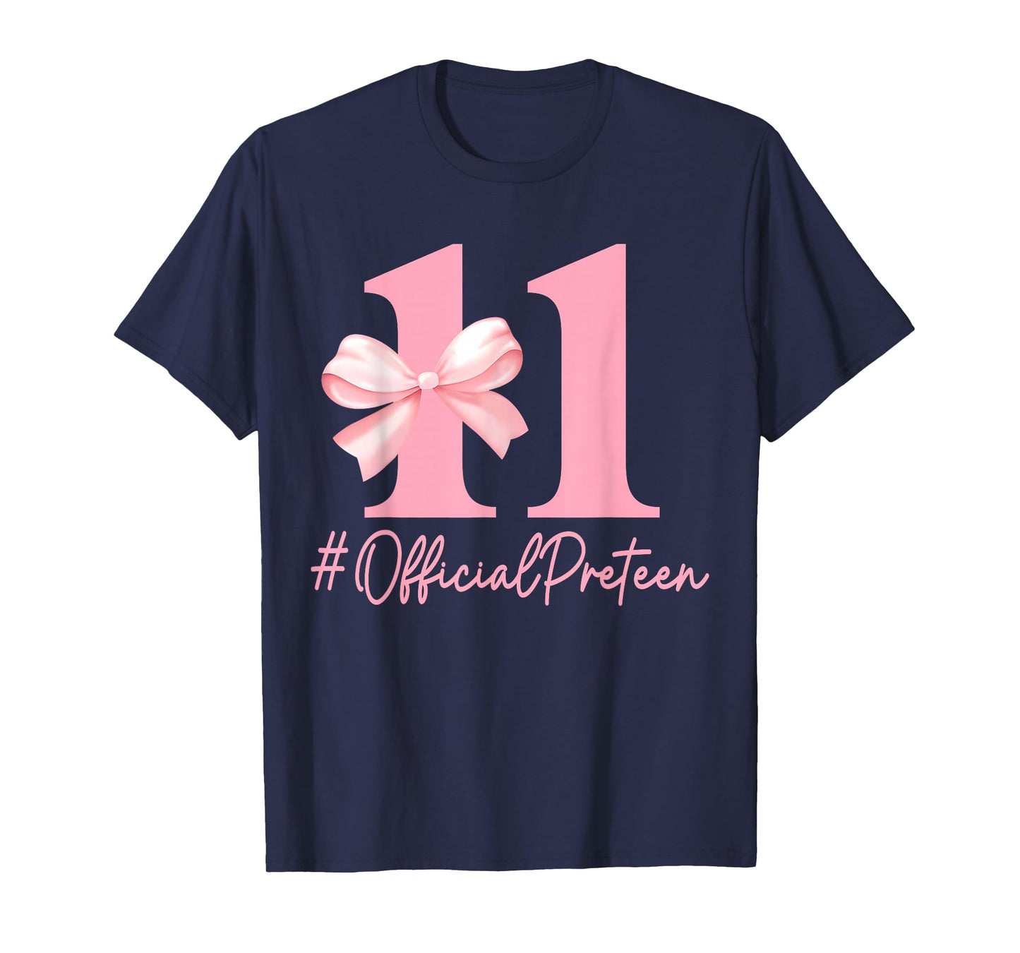 Birthday Girl Pink Coquette Bow 11 Year Old Aesthetic Girly T-Shirt