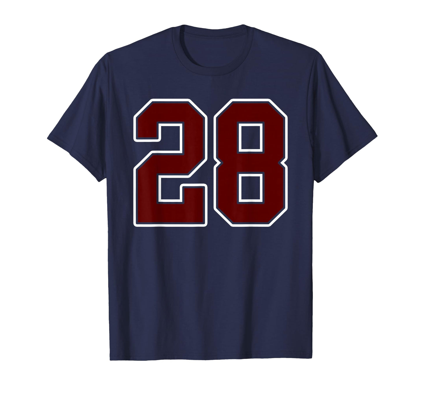 Maroon and White Number 28 Jersey Player Uniform #28 Fan T-Shirt