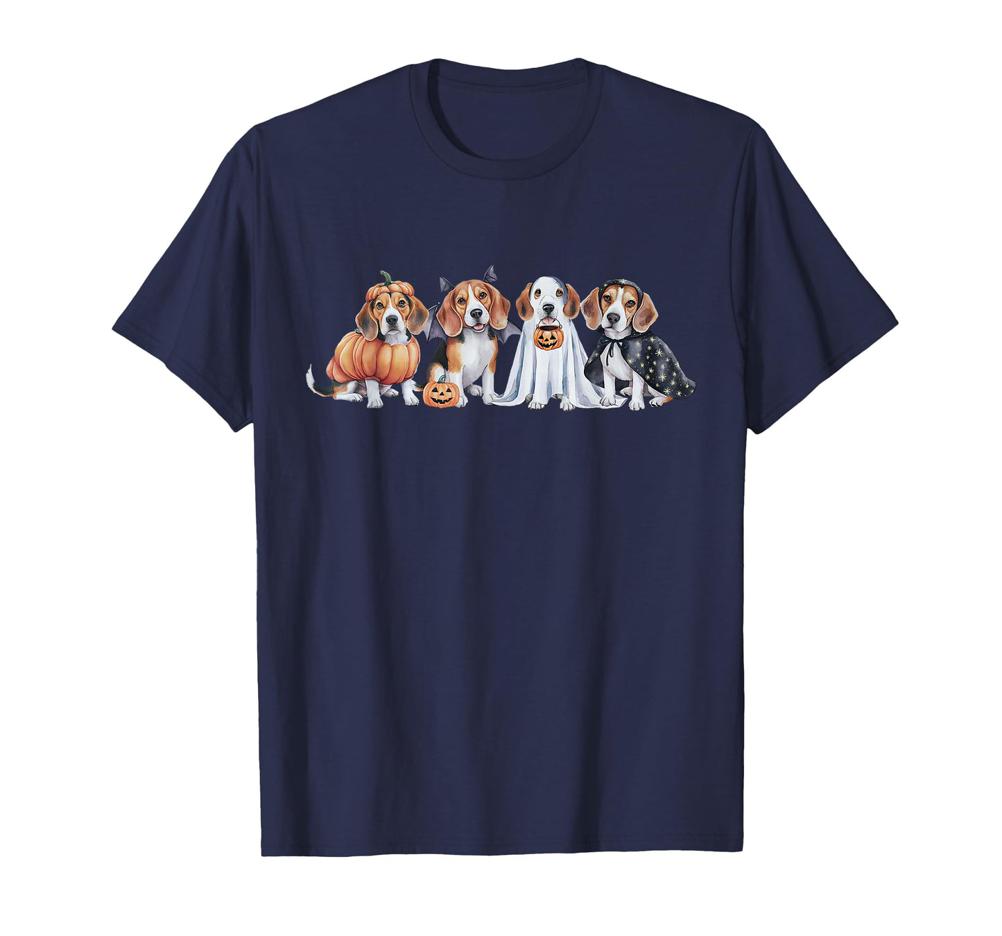 Cute Funny Beagle Dog Ghost Witch Costume Spooky Halloween T-Shirt