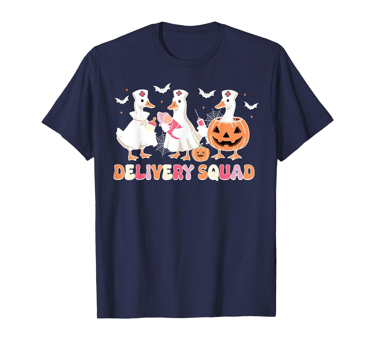 Delivery Squad Halloween Goose Spooky Labor Delivery Nurse T-Shirt