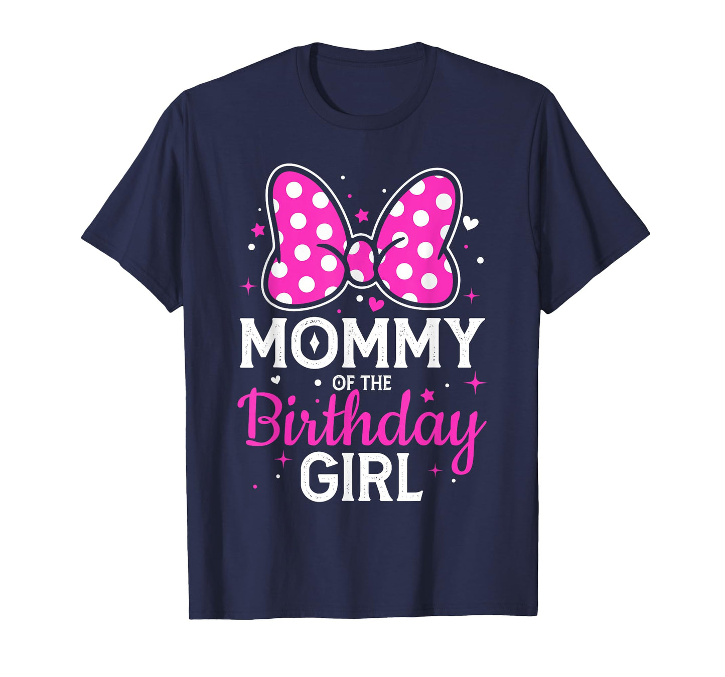 Daddy of The Birthday Girl Cute Pink Bow Family Matching T-Shirt