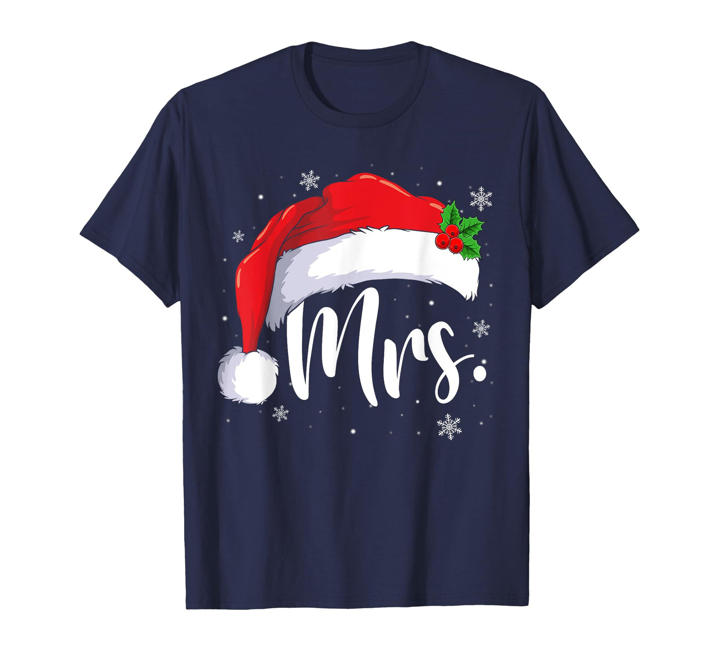 Mr and Mrs Claus Couples Matching Christmas Pajamas Santa T-Shirt
