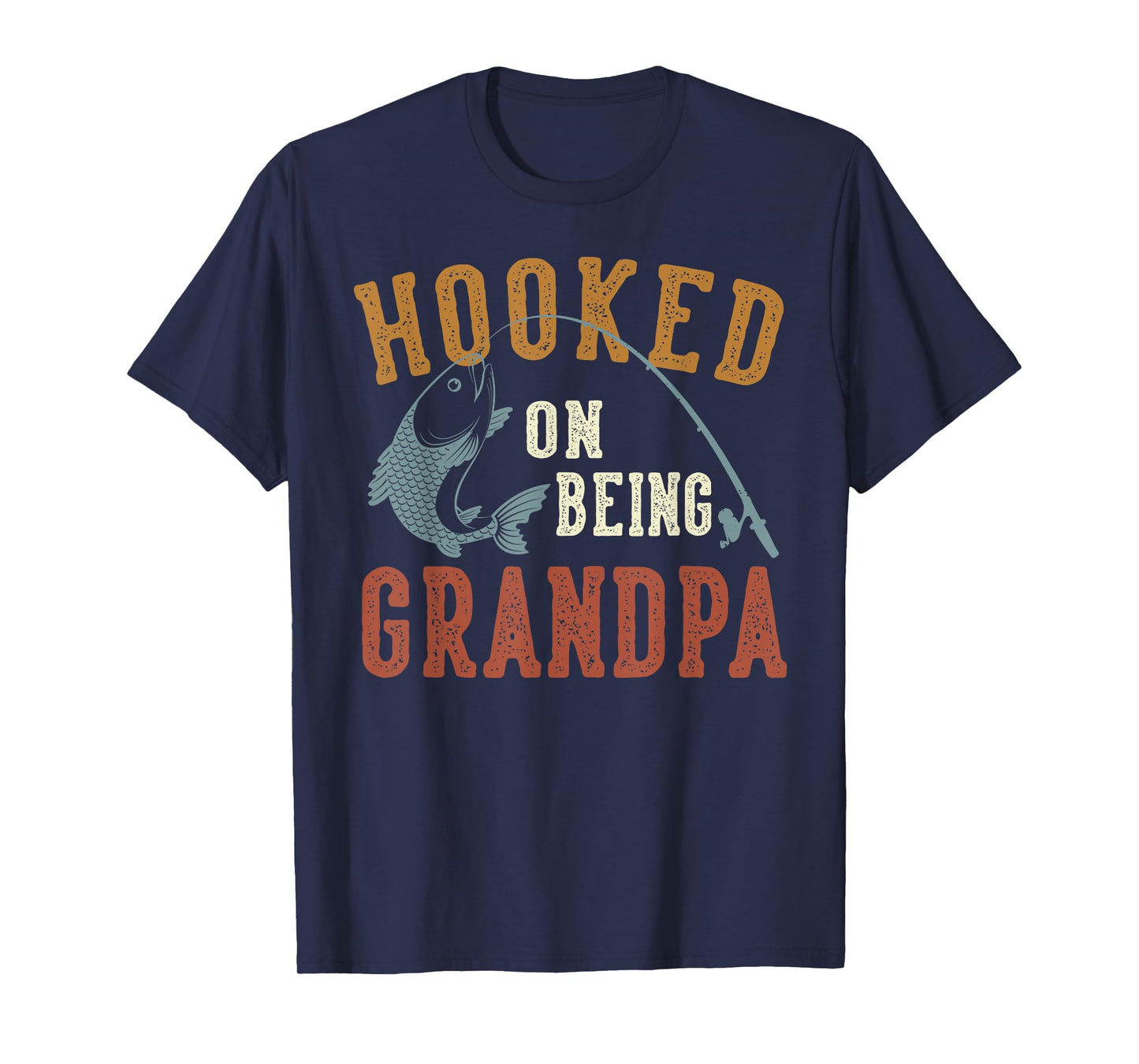Hooked On Being Grandpa Father's Day Fishing Grandpa T-Shirt