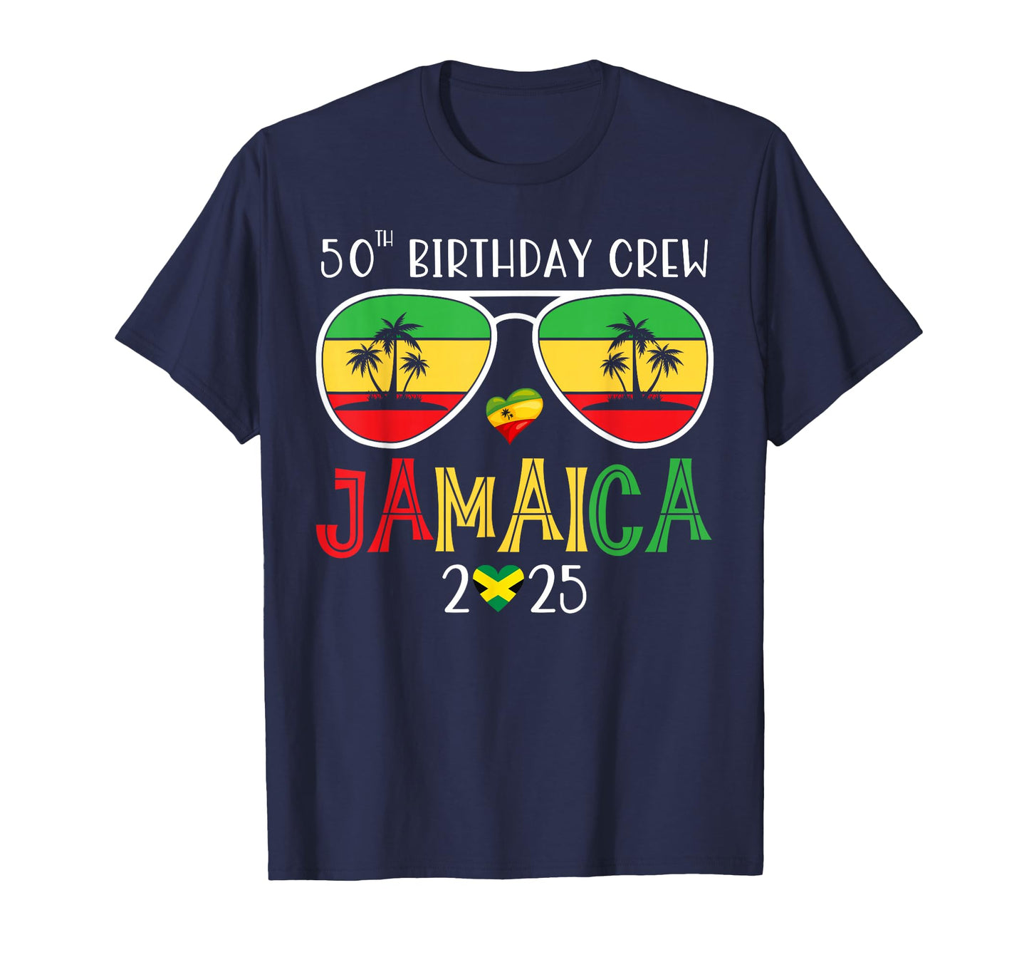 50th Birthday Crew Jamaica Trip 2025 50 Years Old Bday Party T-Shirt