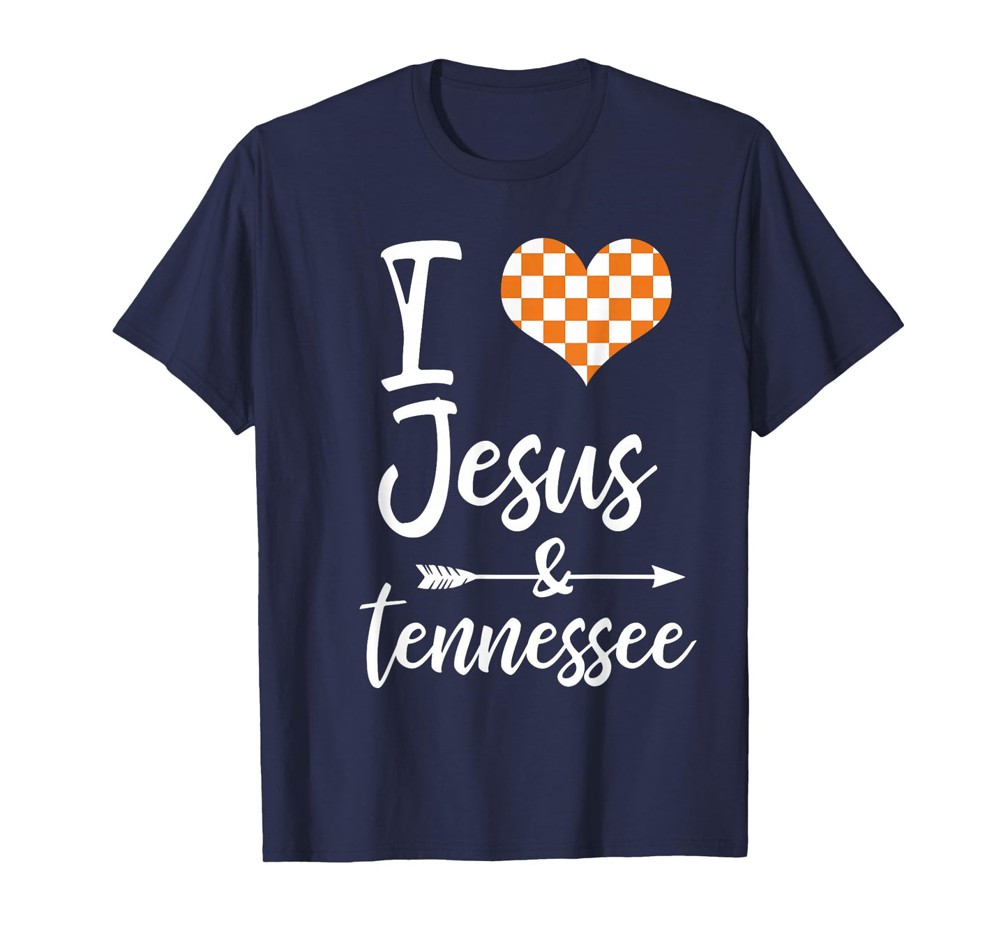 I Love Jesus and Tennessee Orange Heart Cute Fan T-Shirt