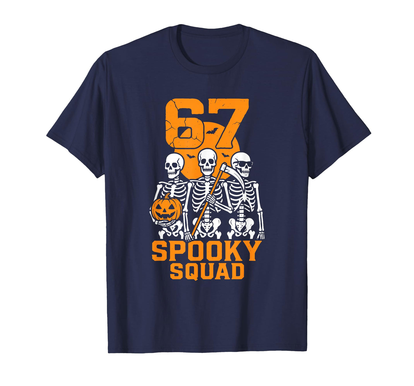 67 Halloween Meme 6 7 Numbers Six Seven Kids Skeleton Group T-Shirt