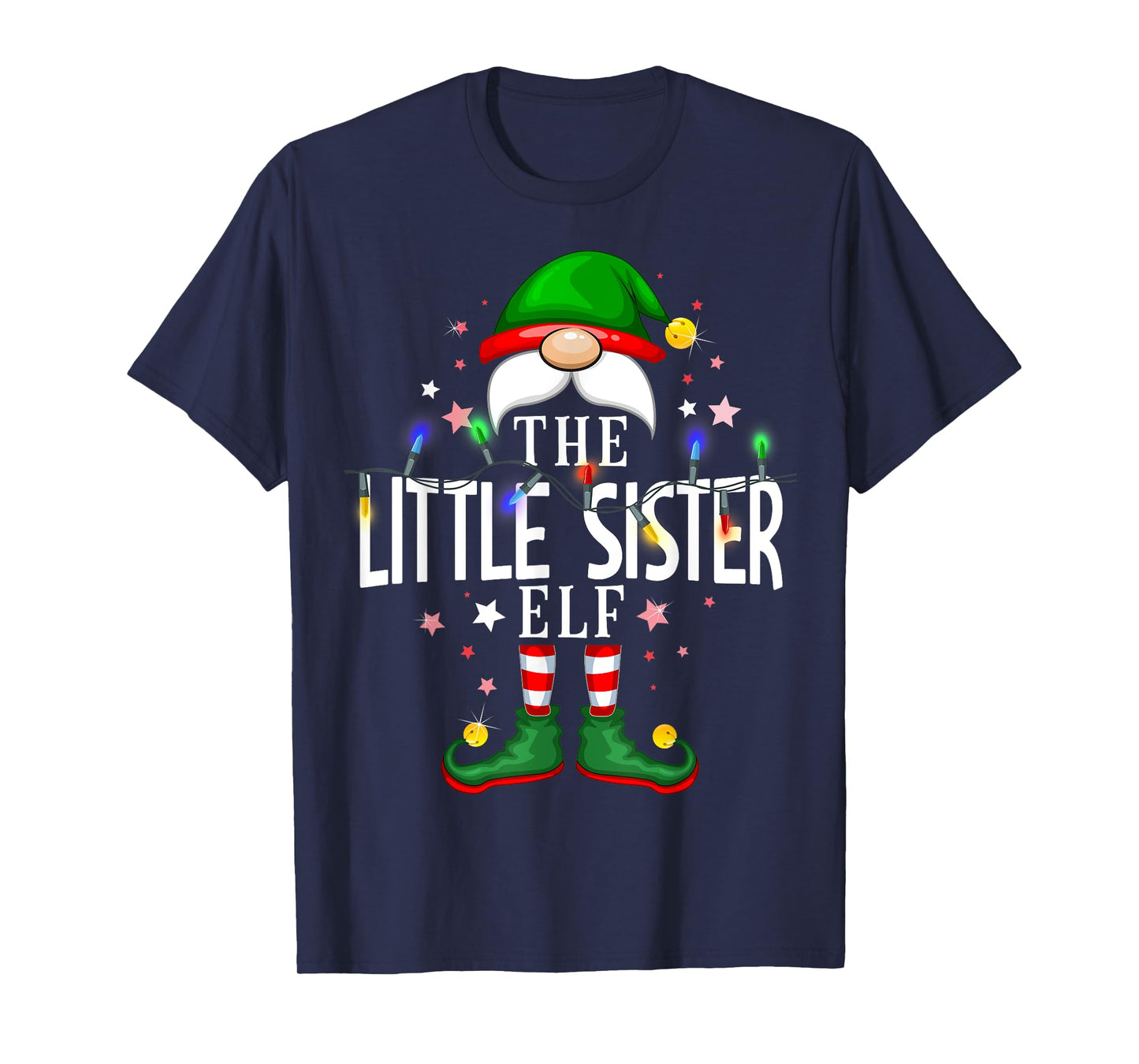 The Little Sister Elf Christmas Family Pajama Party T-Shirt